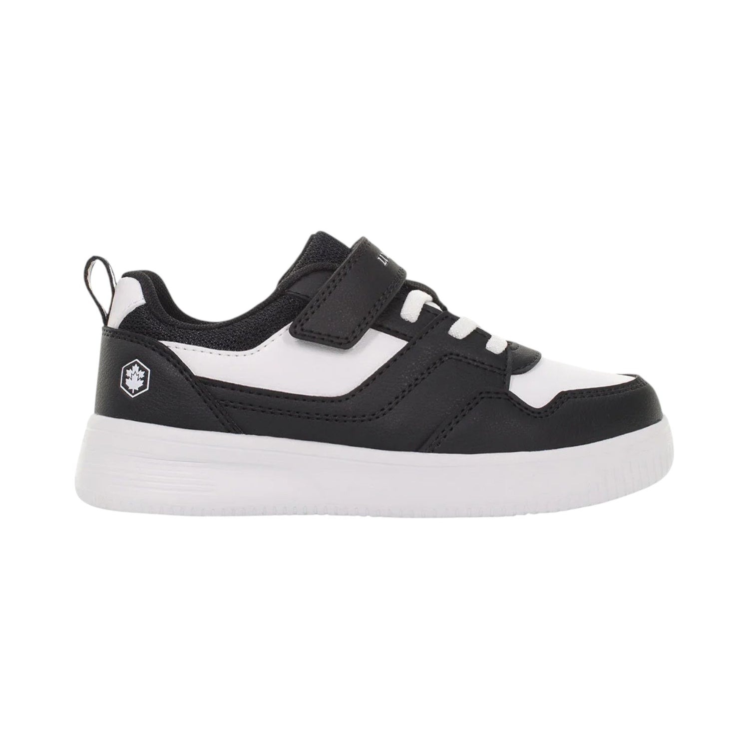 Lumberjack Sneakers Bambino in Ecopelle e Tessuto Nero Bianco con Strappo