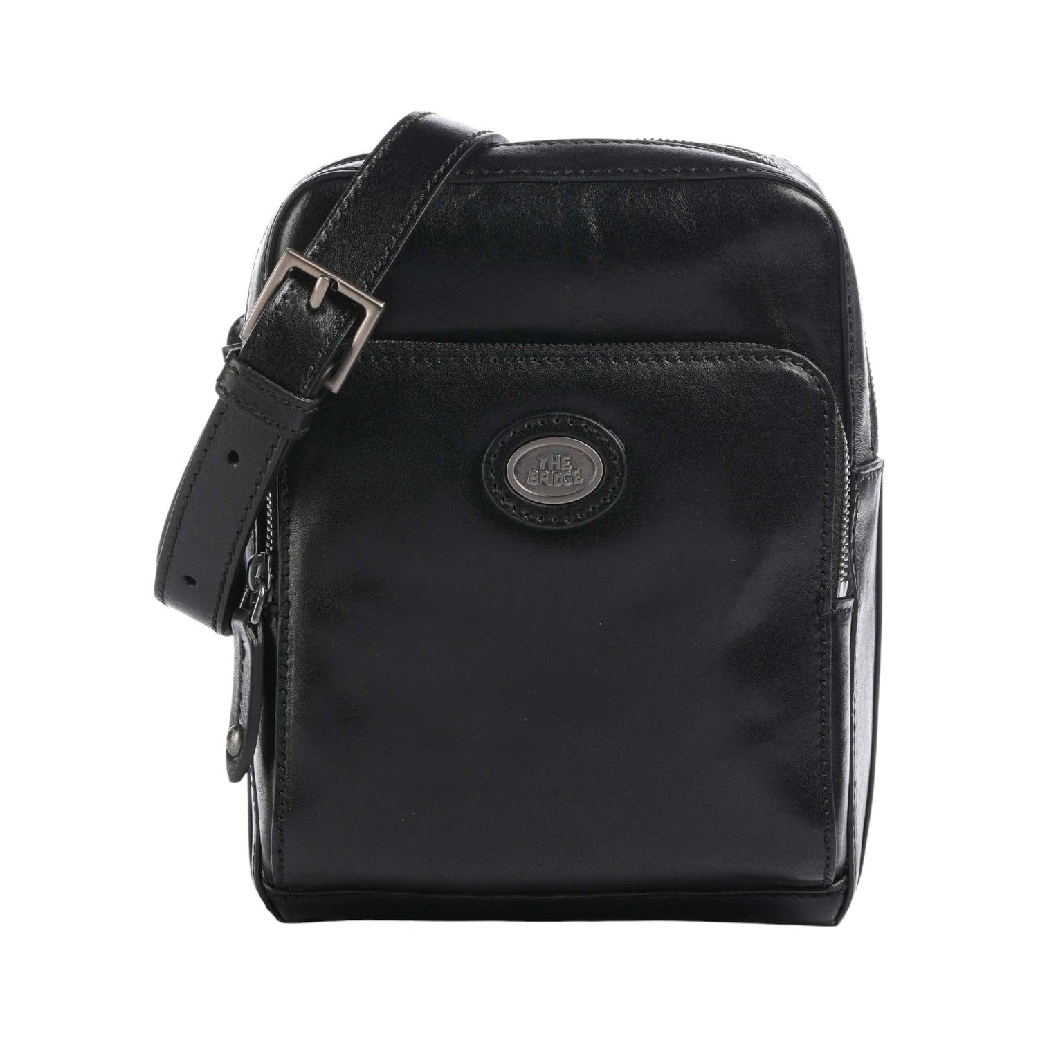 The Bridge Borsello Linea Story Uomo in Pelle Nera con Tasca Frontale