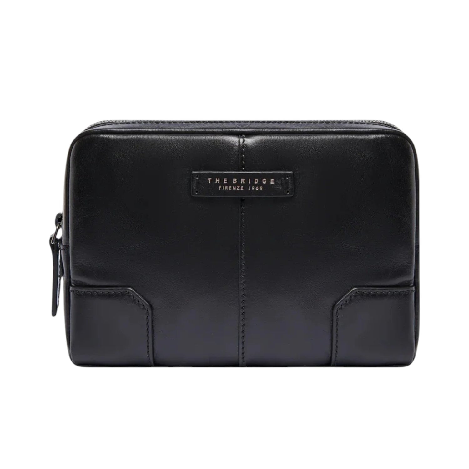 The Bridge Pochette Linea Vespucci Uomo in Pelle Nera con Zip