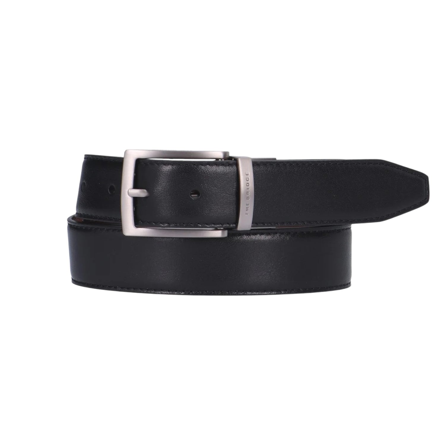 The Bridge Cintura Story Uomo in Pelle Cuoio Nero Reversibile