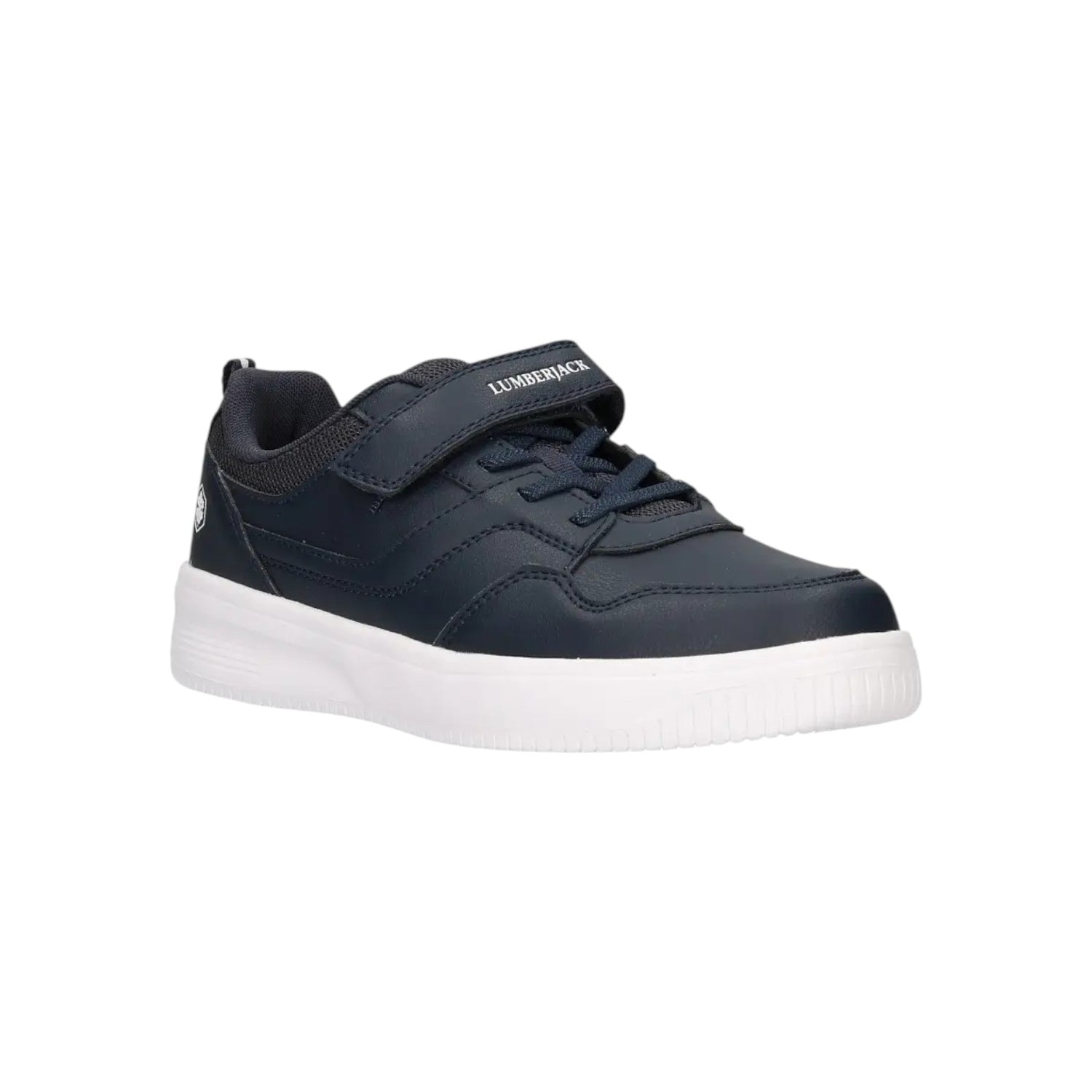 Lumberjack Sneakers Bambino in Ecopelle e Tessuto Blu con Strappo
