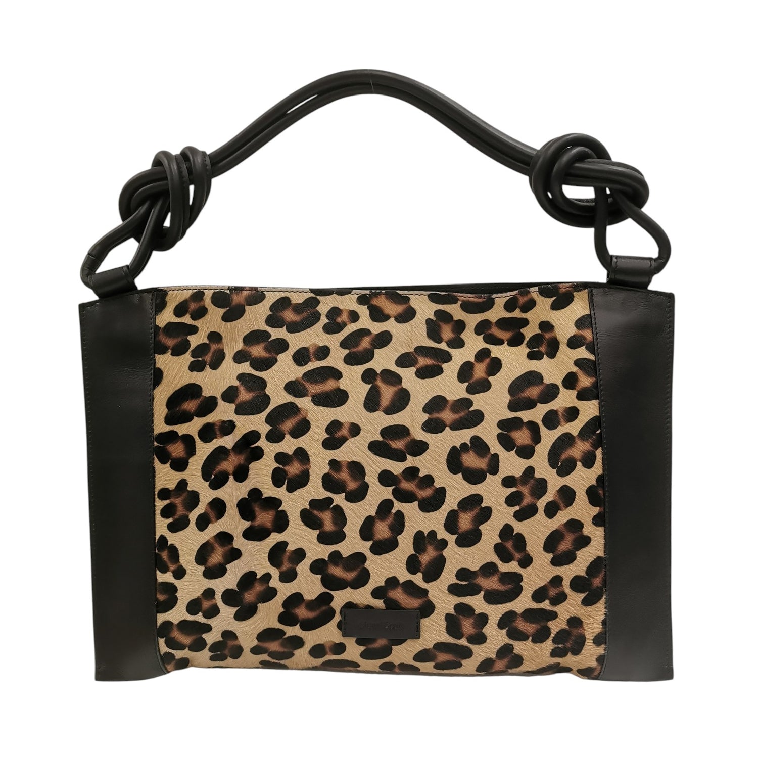 Gianni Conti Borsa a Spalla Grande a Bustina Donna in Pelle Nera Animalier