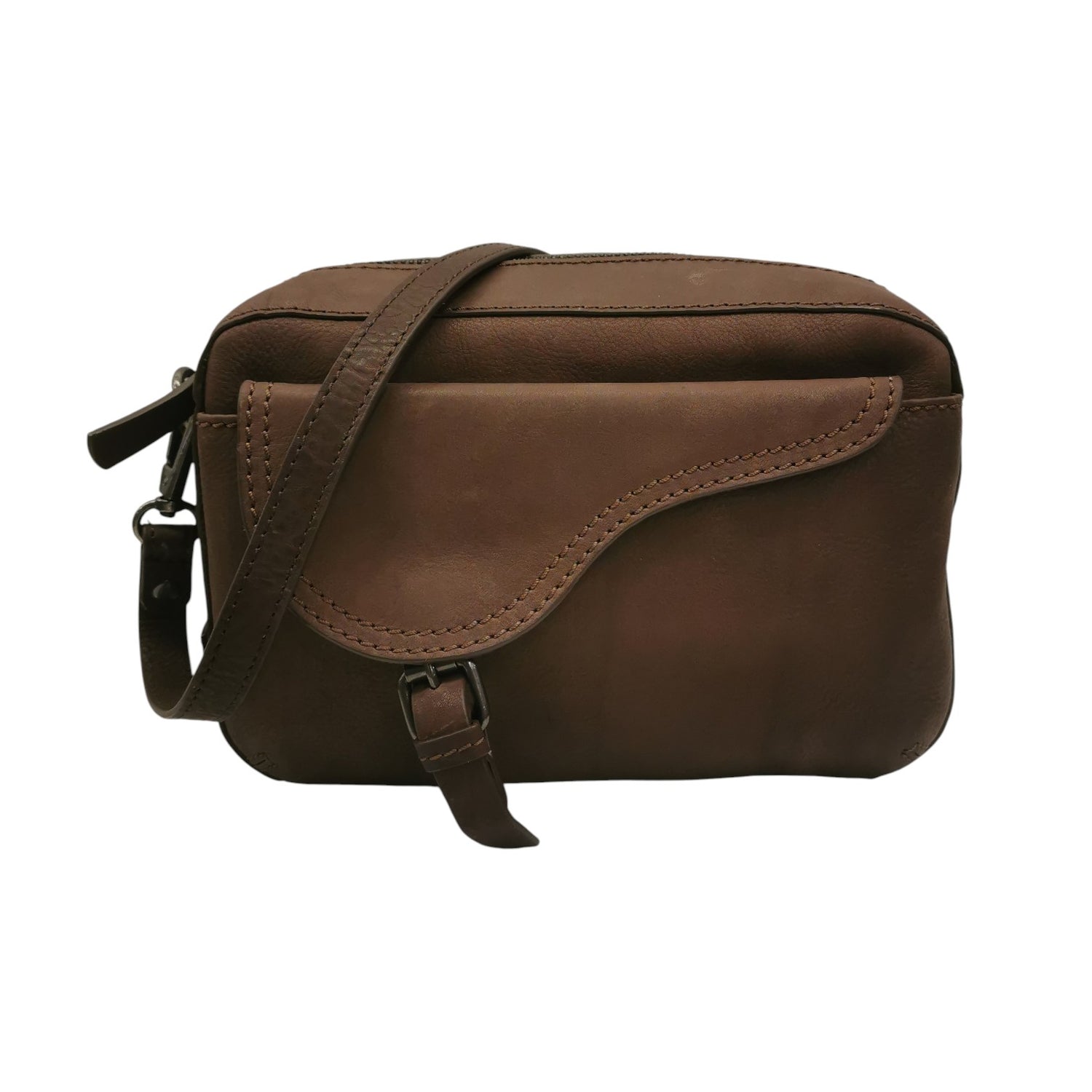 Gianni Conti Borsa a Tracolla Donna in Pelle Cioccolato con Cinturino