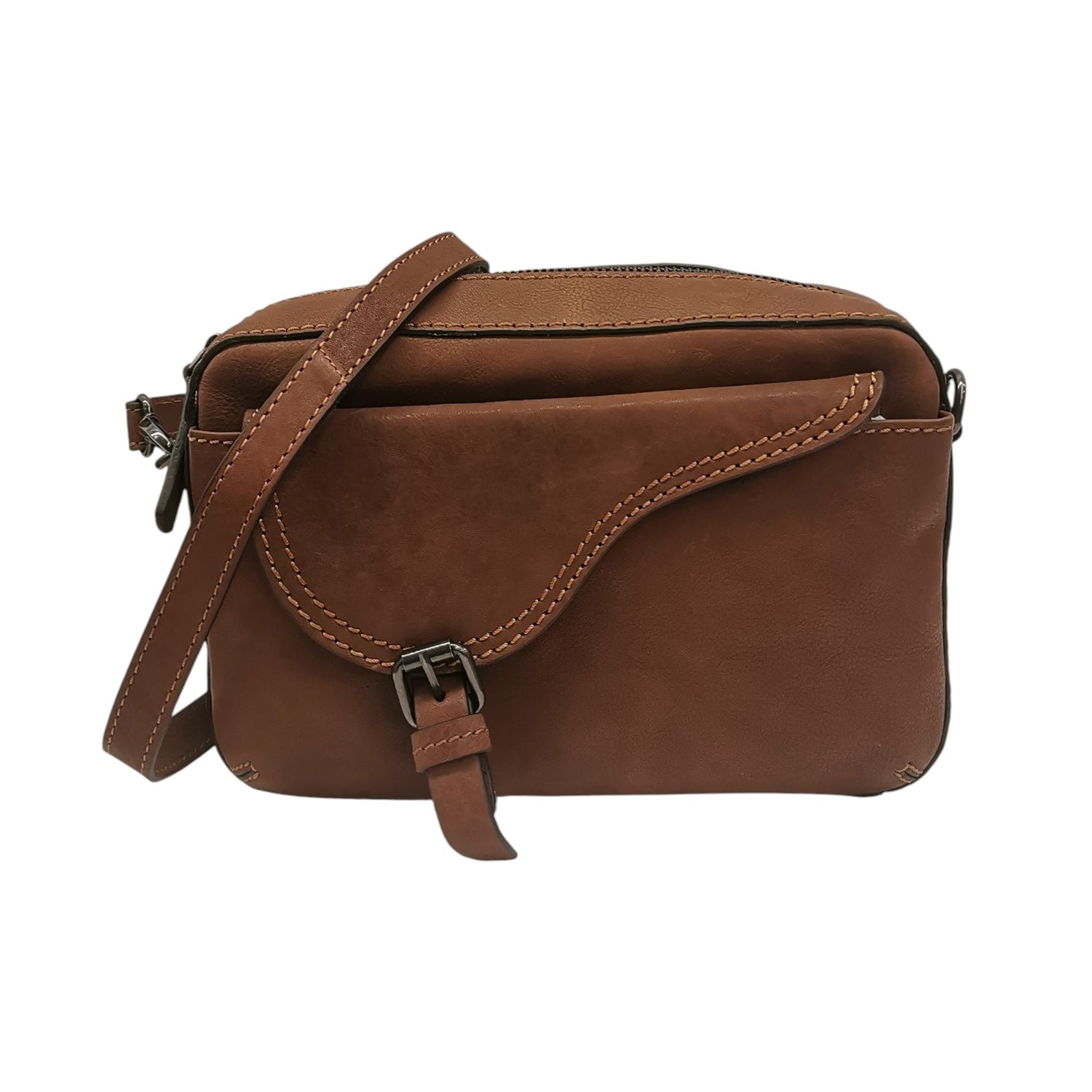 Gianni Conti Borsa a Tracolla Donna in Pelle Cuoio con Cinturino