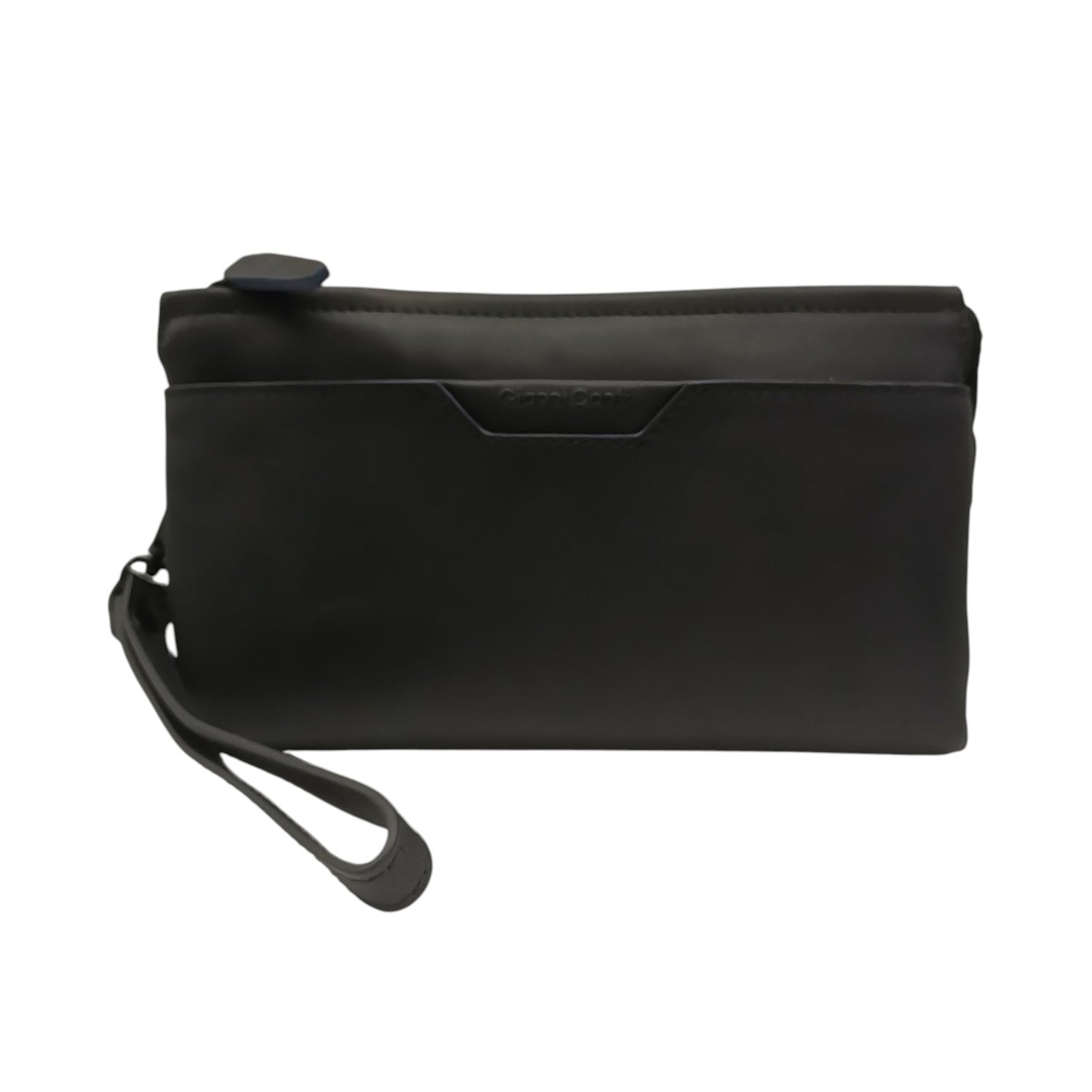 Gianni Conti Pochette Uomo in Vera Pelle Nera con Tasca Frontale e Polsino