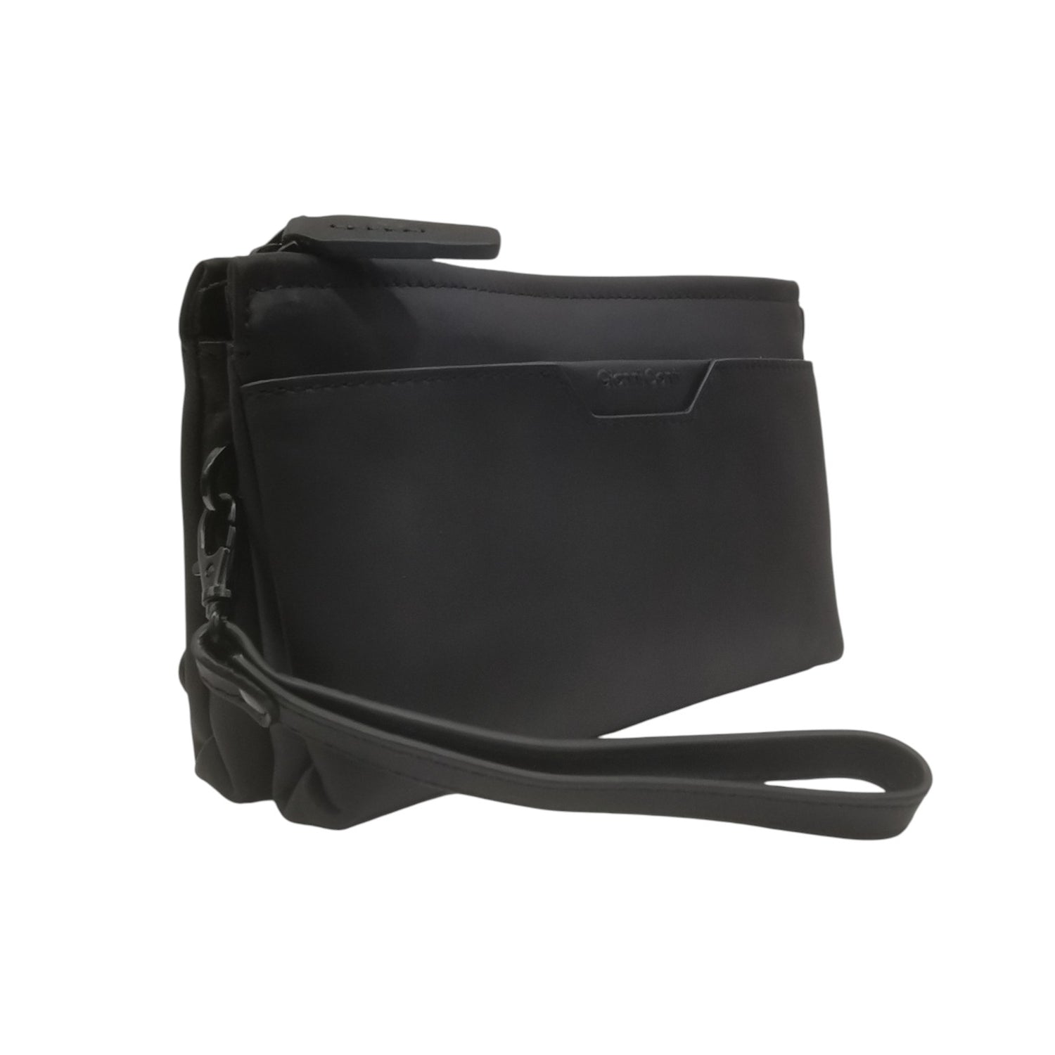 Gianni Conti Pochette Uomo in Vera Pelle Nera con Tasca Frontale e Polsino