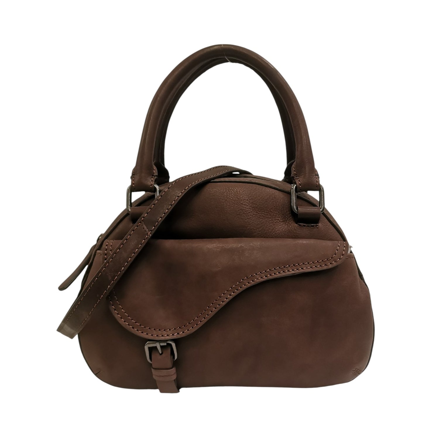 Gianni Conti Borsa a Mano Piccola Donna in Pelle Cioccolato con Cinturino e Tracolla