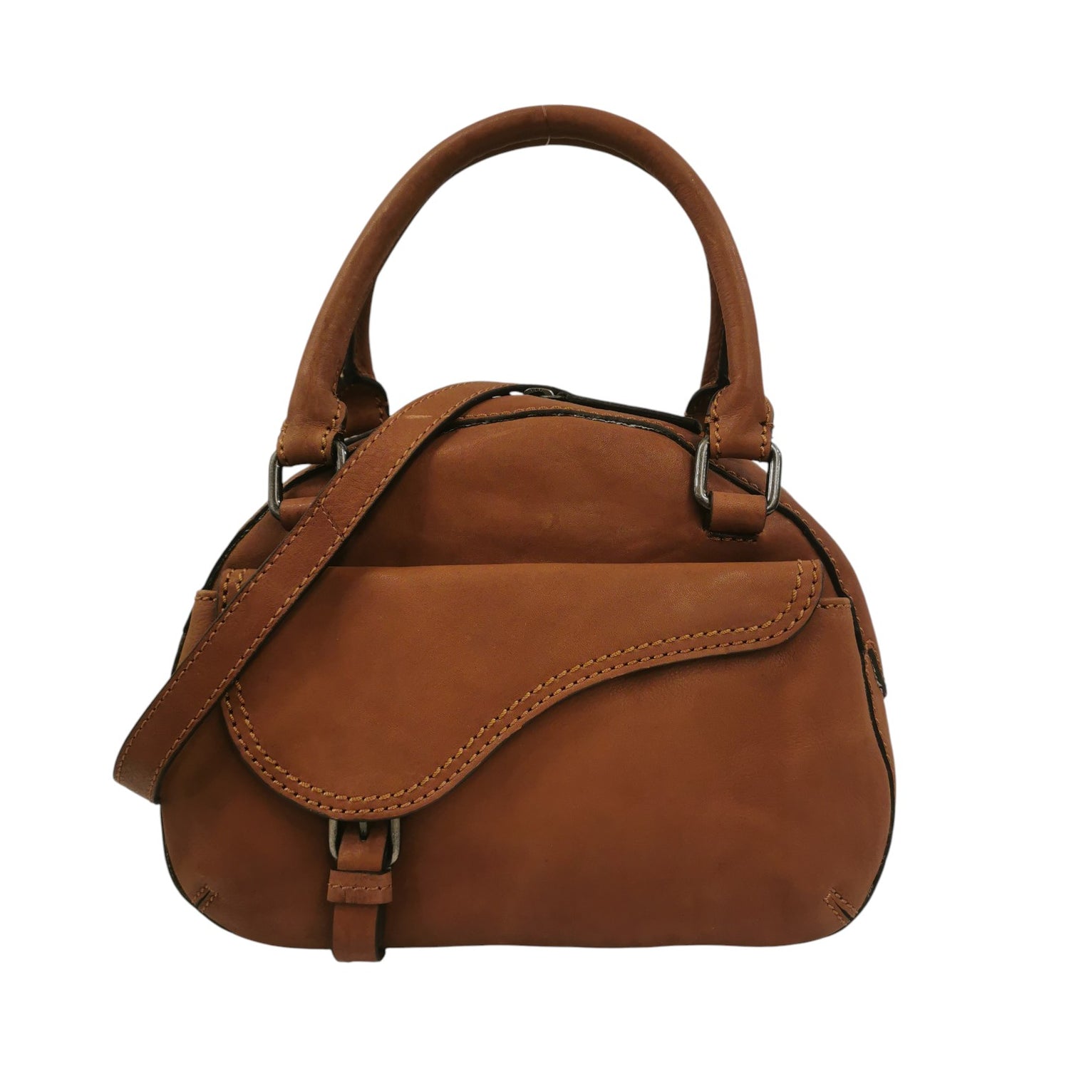 Gianni Conti Borsa a Mano Piccola Donna in Pelle Cognac con Cinturino e Tracolla