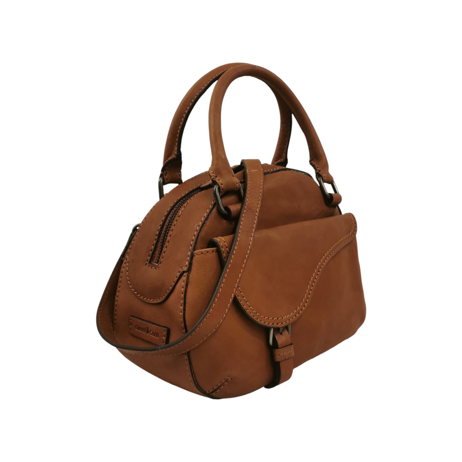 Gianni Conti Borsa a Mano Piccola Donna in Pelle Cognac con Cinturino e Tracolla