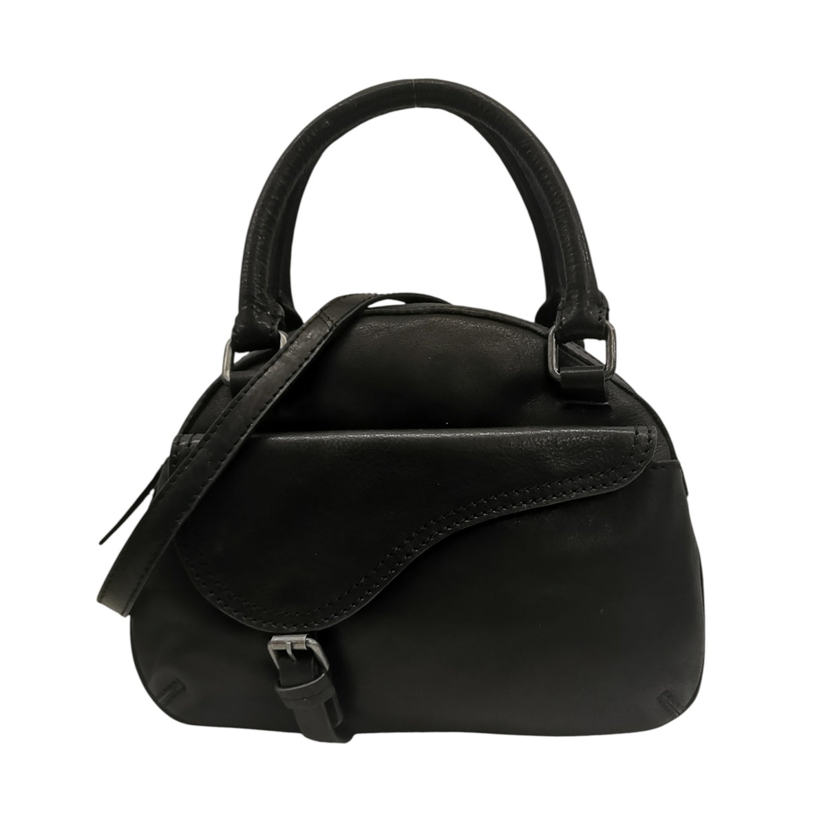 Gianni Conti Borsa a Mano Piccola Donna in Pelle Nera con Cinturino e Tracolla