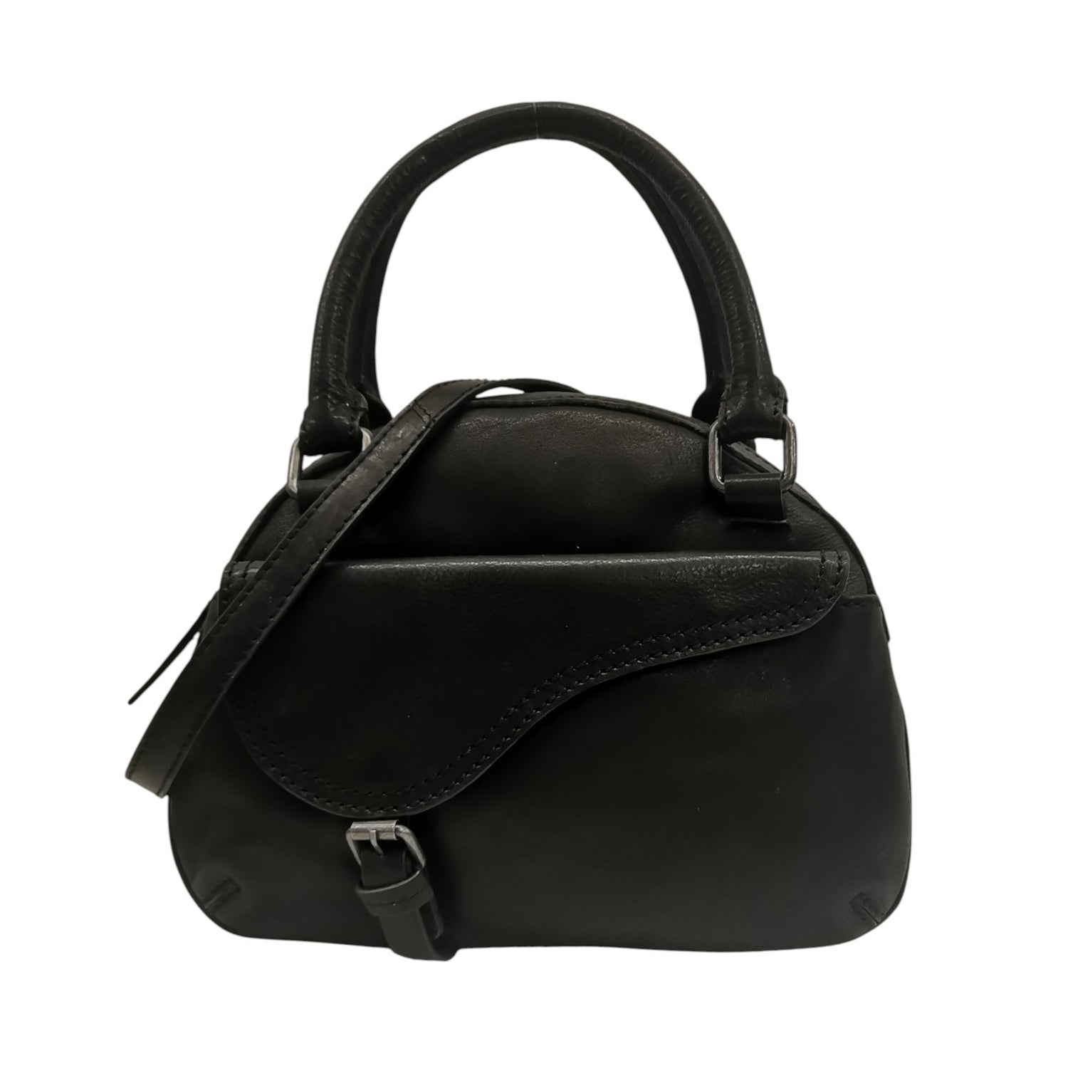 Gianni Conti Borsa a Mano Piccola Donna in Pelle Nera con Cinturino e Tracolla