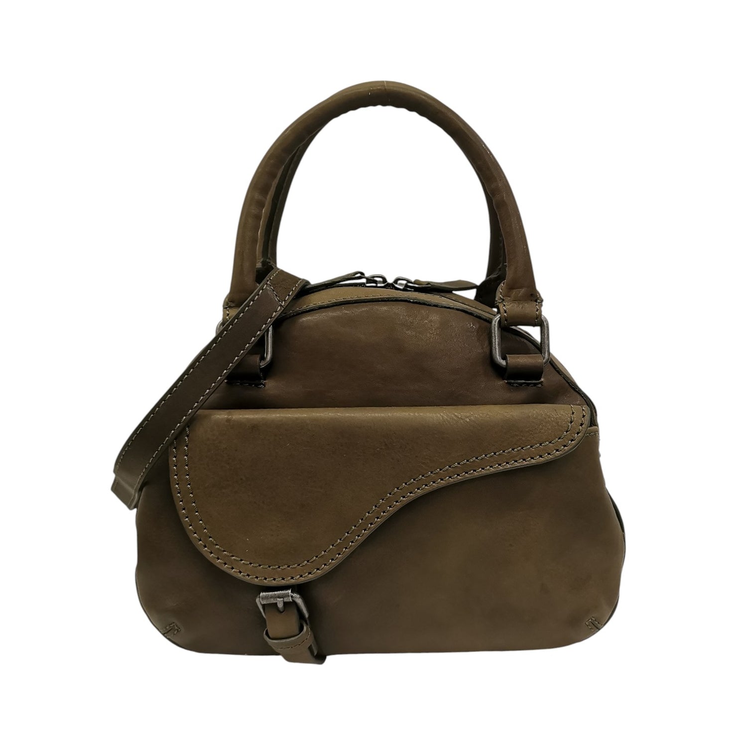 Gianni Conti Borsa a Mano Piccola Donna in Pelle Pistacchio con Cinturino e Tracolla