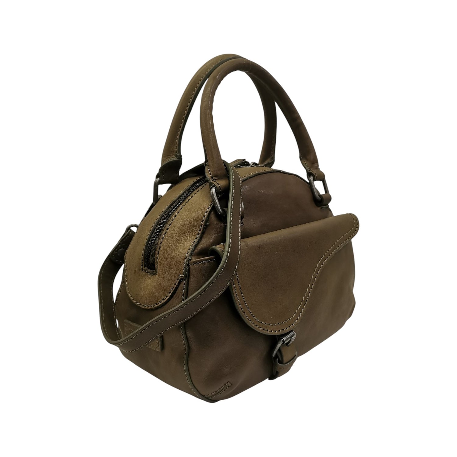 Gianni Conti Borsa a Mano Piccola Donna in Pelle Pistacchio con Cinturino e Tracolla