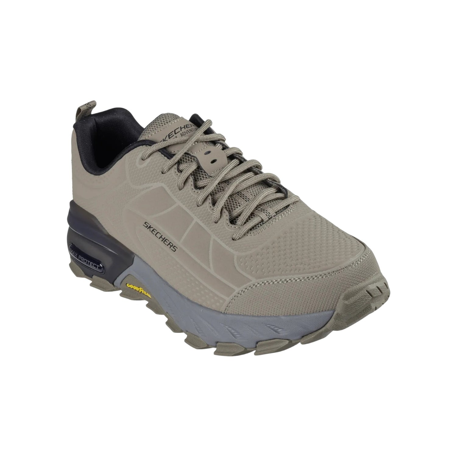 Skechers Sneakers Uomo in Ecopelle Tortora Nero Max Protect - Irongaurd