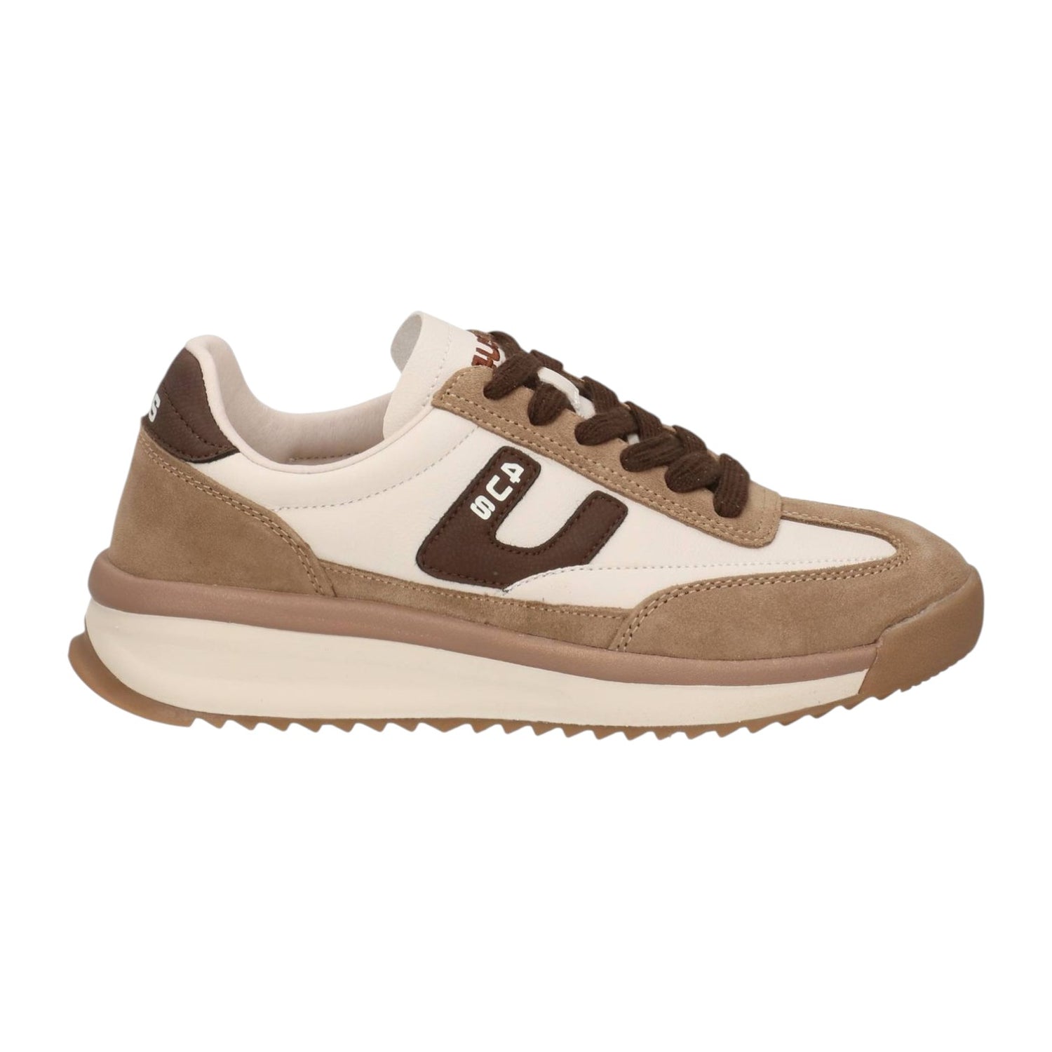4US Sneakers Uomo in Pelle e Camoscio Beige