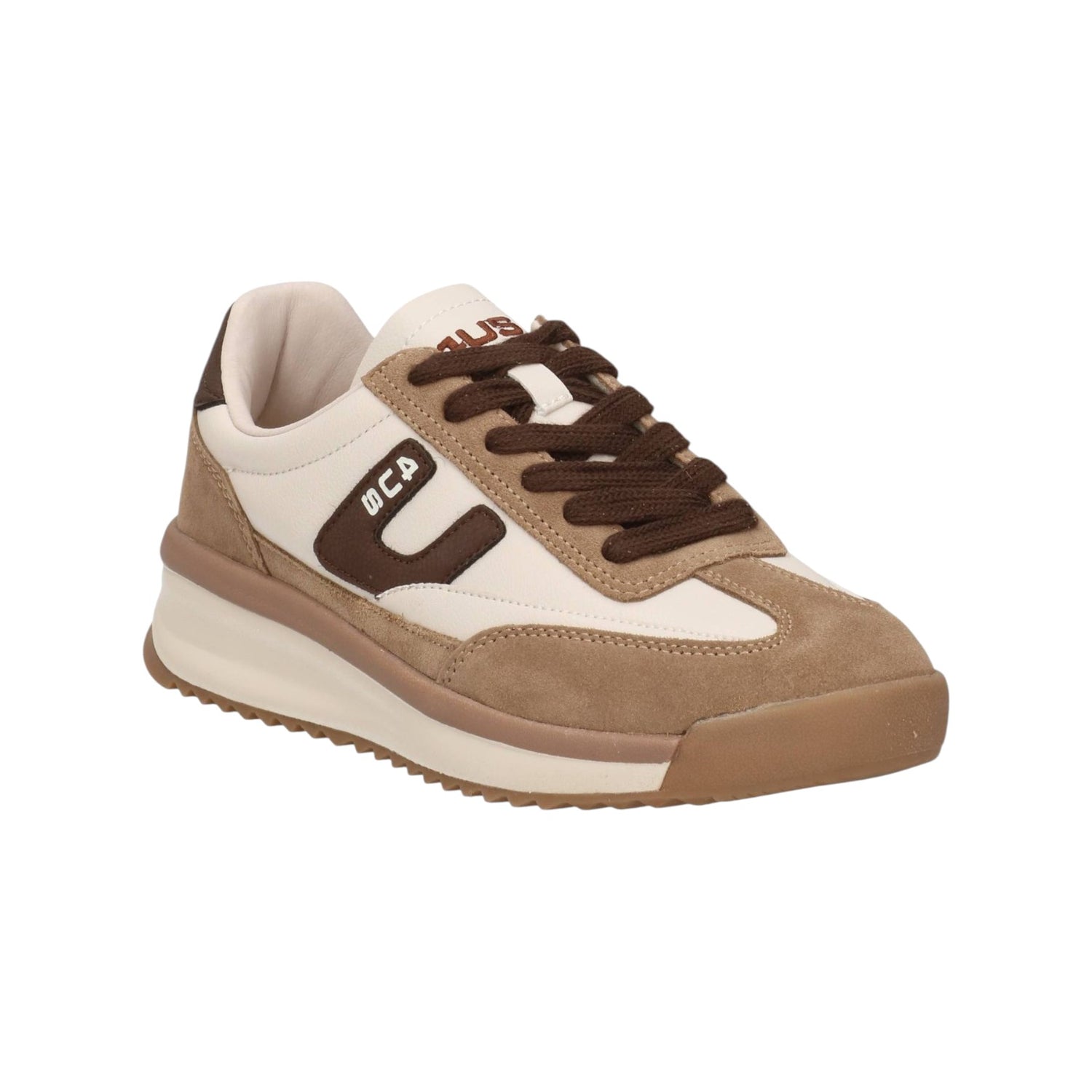 4US Sneakers Uomo in Pelle e Camoscio Beige