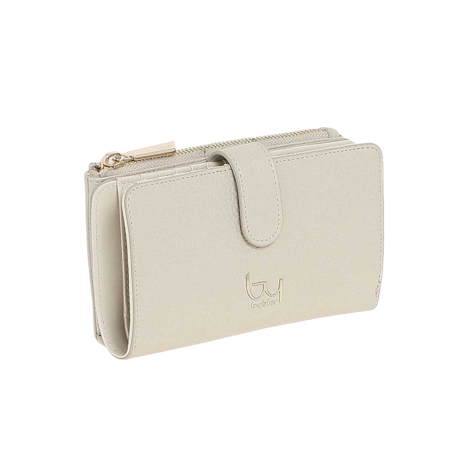 By Byblos Portafoglio Grande Donna in Ecopelle Ghiaccio con Linguetta e Bottone