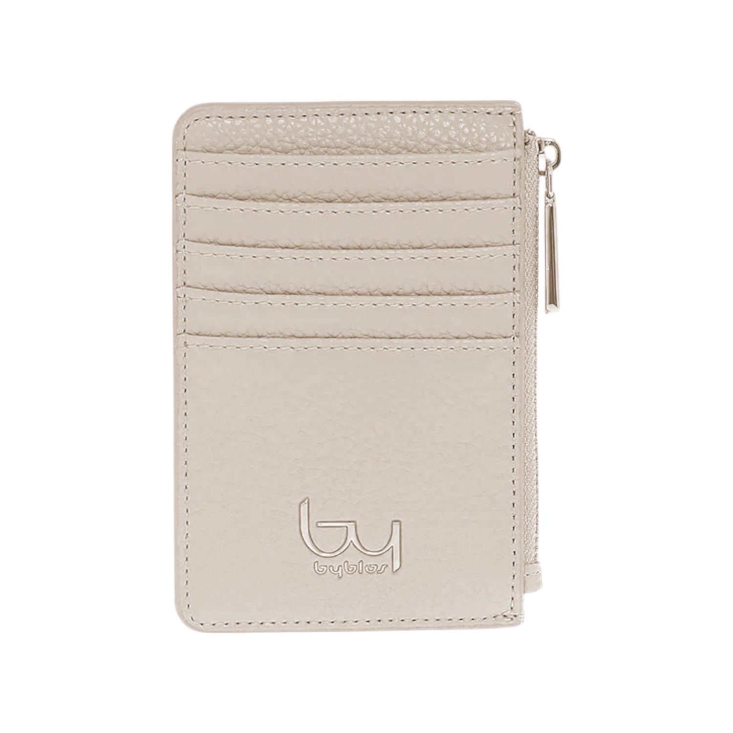 By Byblos Portacarte Donna in Ecopelle Martellata Ghiaccio con Zip