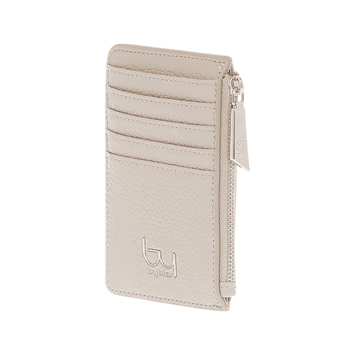 By Byblos Portacarte Donna in Ecopelle Martellata Ghiaccio con Zip