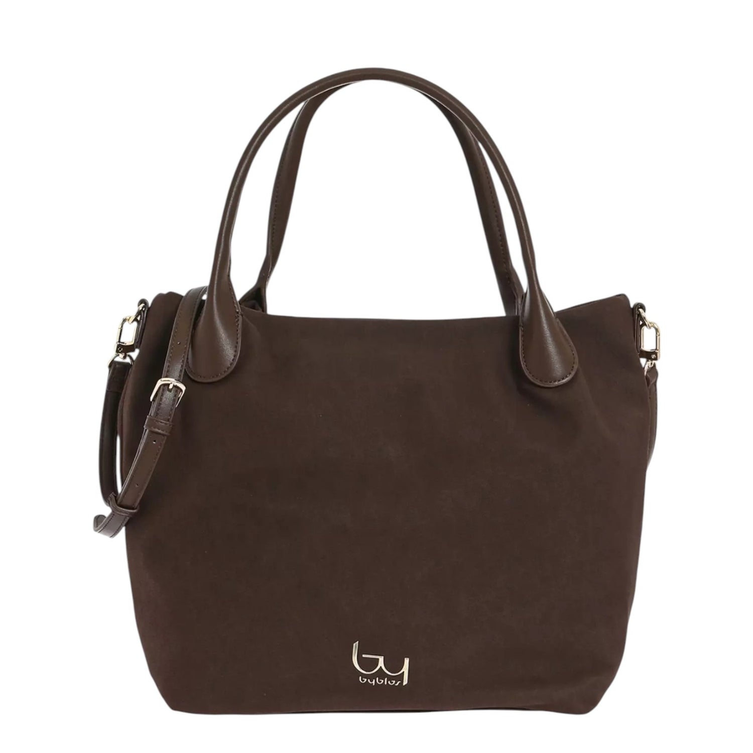 By Byblos Borsa a Spalla Donna in Camoscio Sintetico e Ecopelle Cioccolato con Tracolla