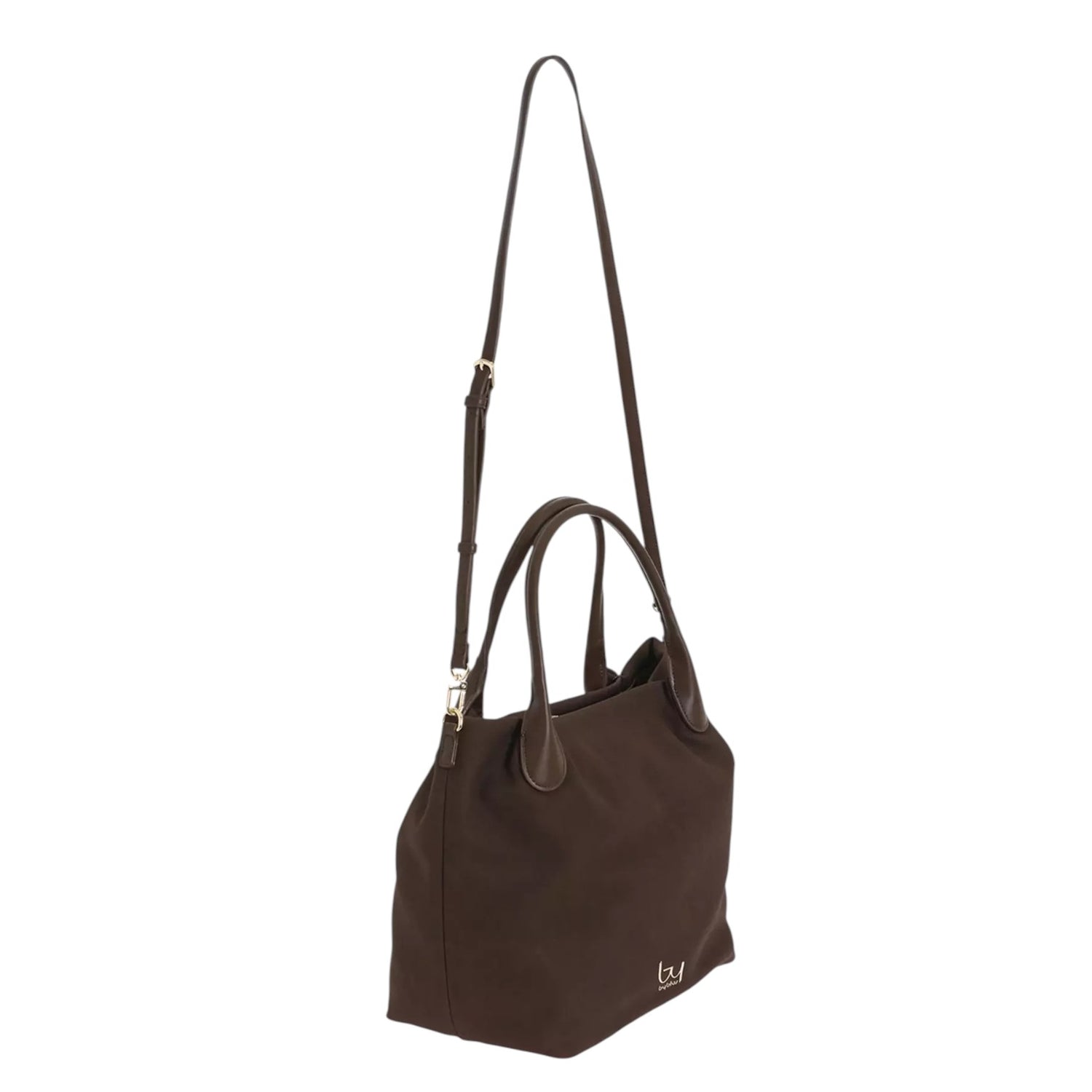 By Byblos Borsa a Spalla Donna in Camoscio Sintetico e Ecopelle Cioccolato con Tracolla