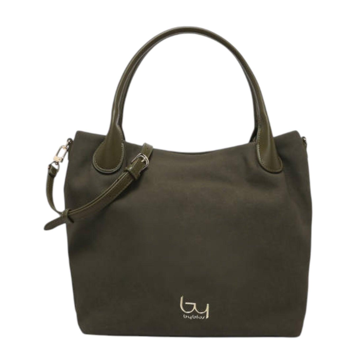 By Byblos Borsa a Spalla Donna in Camoscio Sintetico e Ecopelle Verde con Tracolla