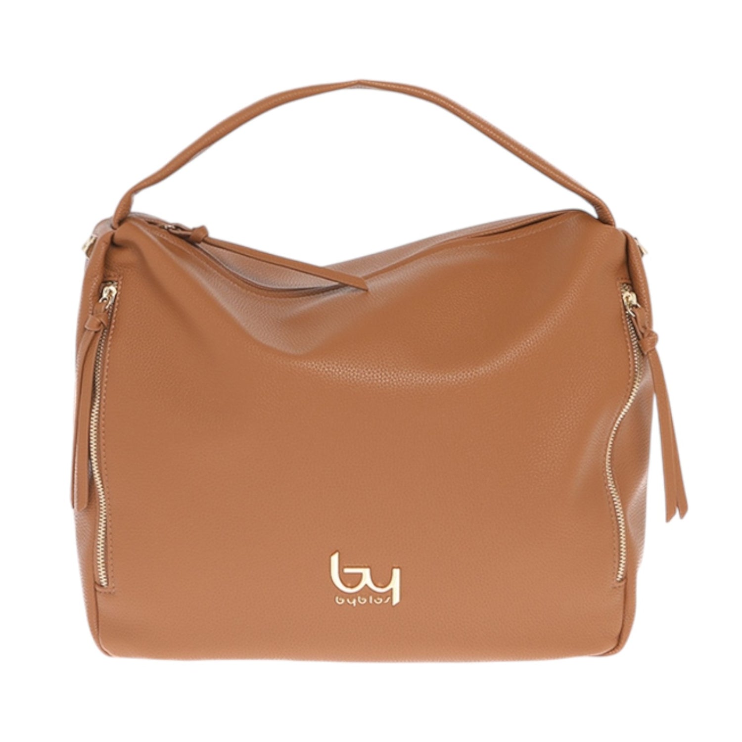 By Byblos Borsa a Spalla Donna in Ecopelle Morbida Cuoio con Tracolla e Tasche Laterali