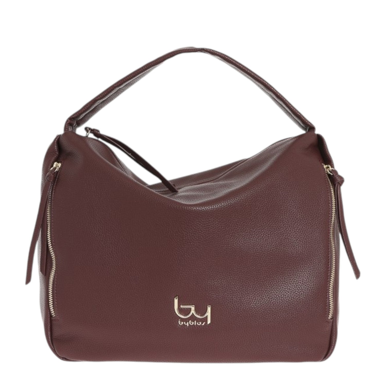 By Byblos Borsa a Spalla Donna in Ecopelle Morbida Prugna con Tracolla e Tasche Laterali