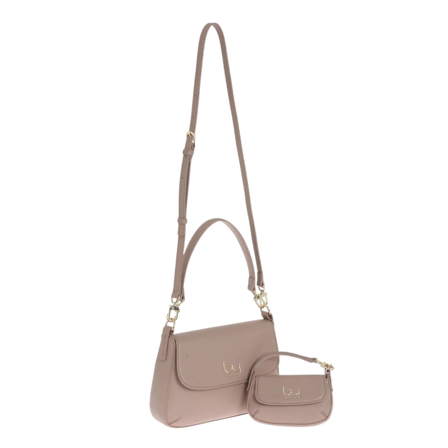 By Byblos Borsa a Tracolla Donna in Ecopelle Cipria con Pochette Coordinata
