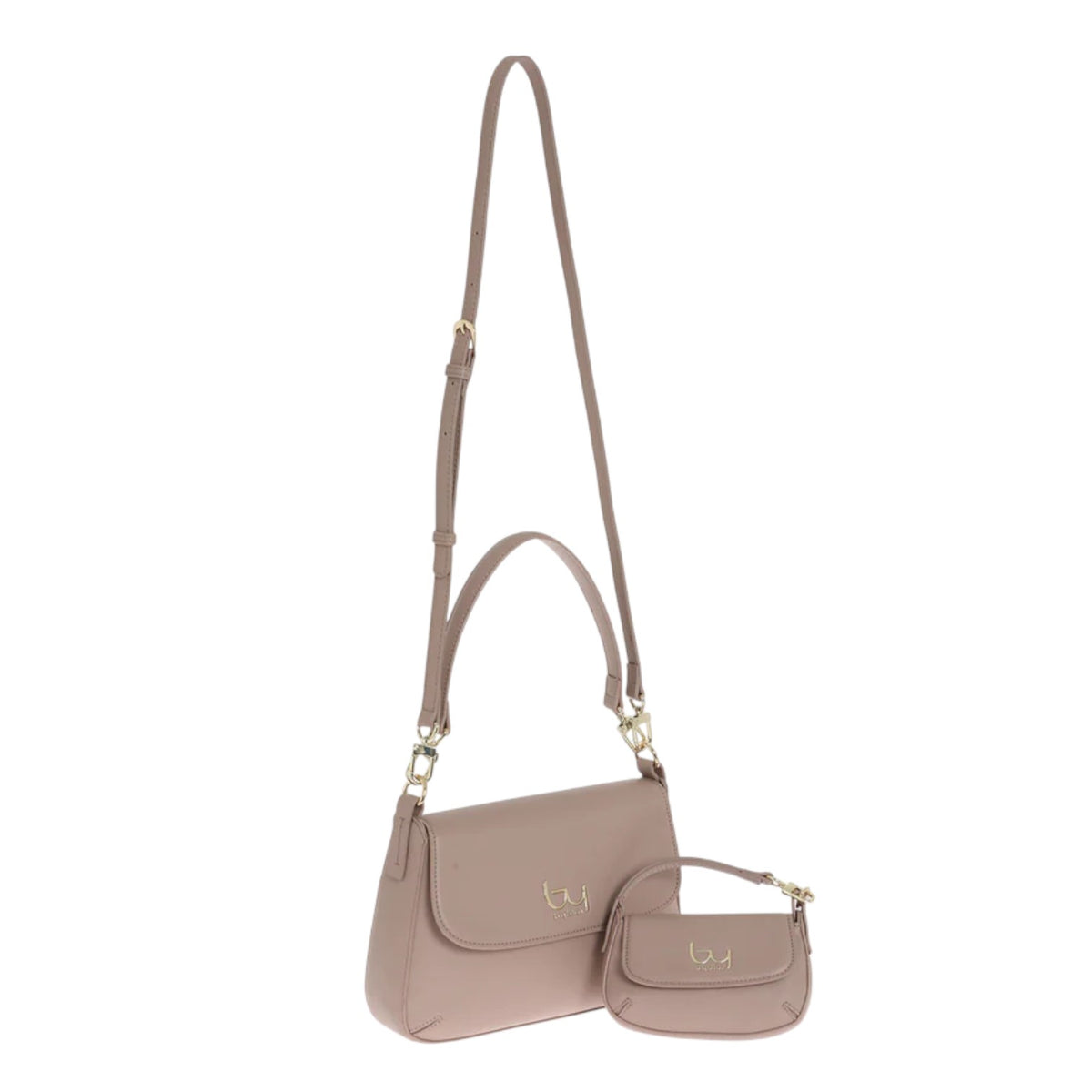 By Byblos Borsa a Tracolla Donna in Ecopelle Cipria con Pochette Coordinata