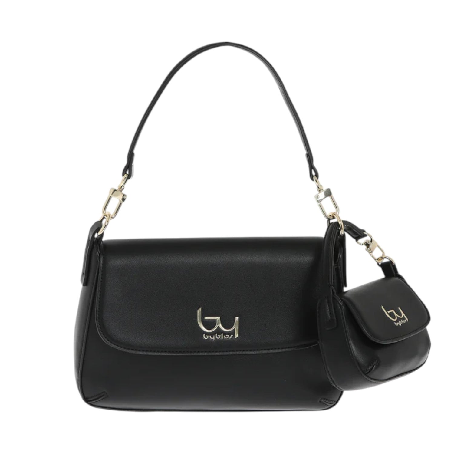 By Byblos Borsa a Tracolla Donna in Ecopelle Nera con Pochette Coordinata