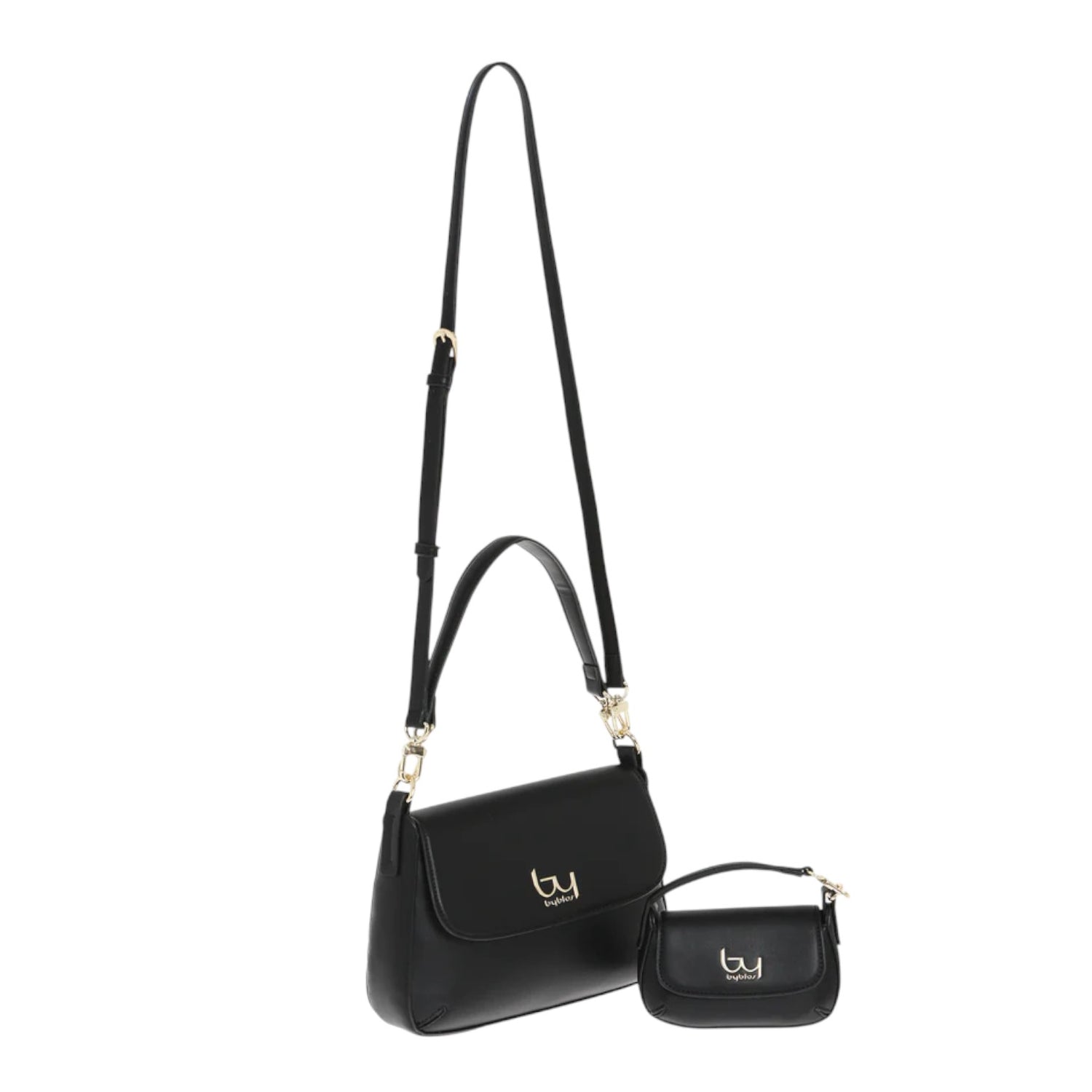 By Byblos Borsa a Tracolla Donna in Ecopelle Nera con Pochette Coordinata