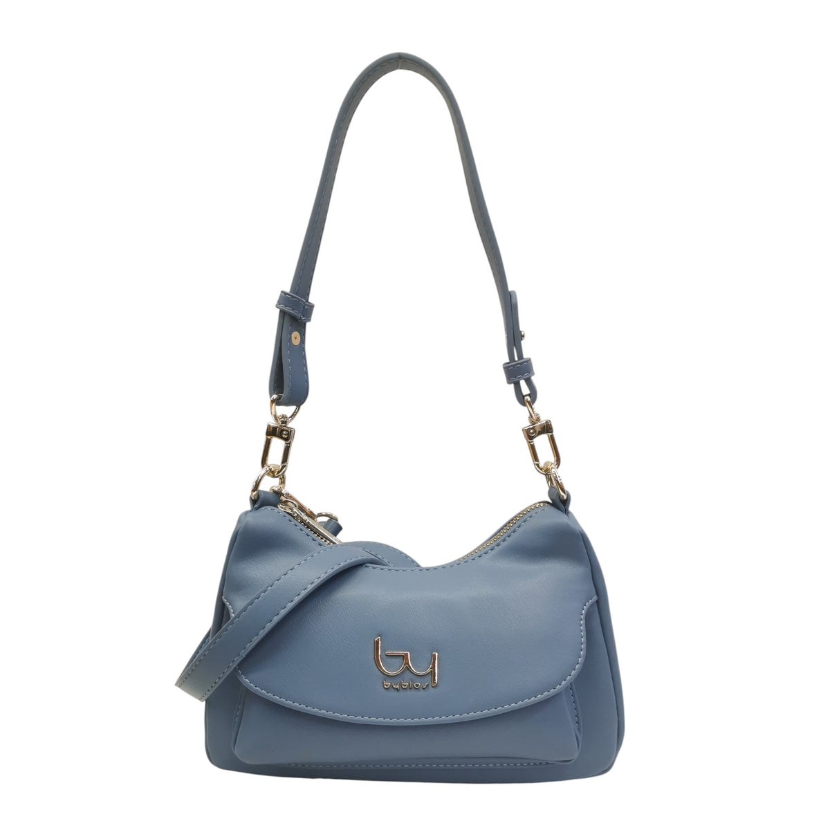 By Byblos Borsa a Spalla Piccola Donna in Ecopelle Avio con Tracolla e Tasca Frontale