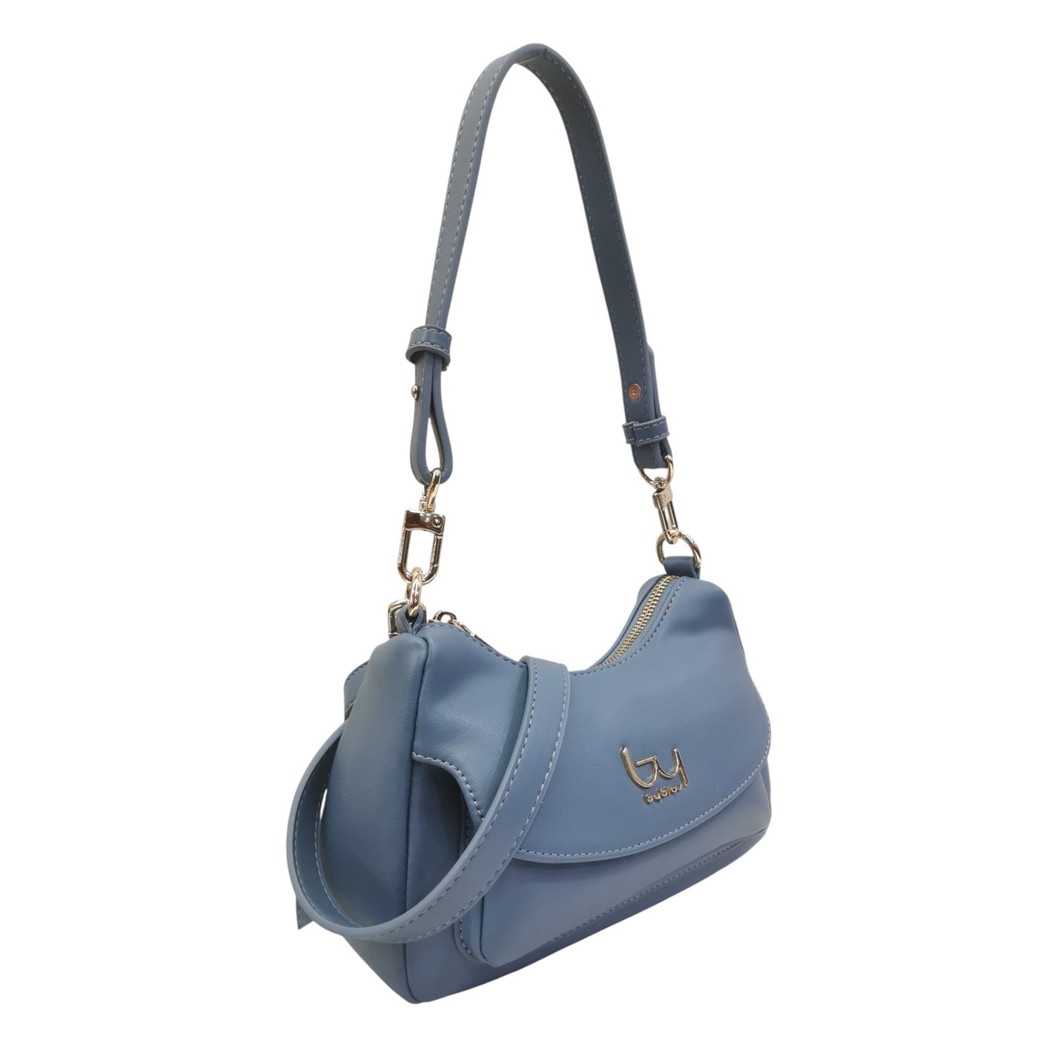 By Byblos Borsa a Spalla Piccola Donna in Ecopelle Avio con Tracolla e Tasca Frontale