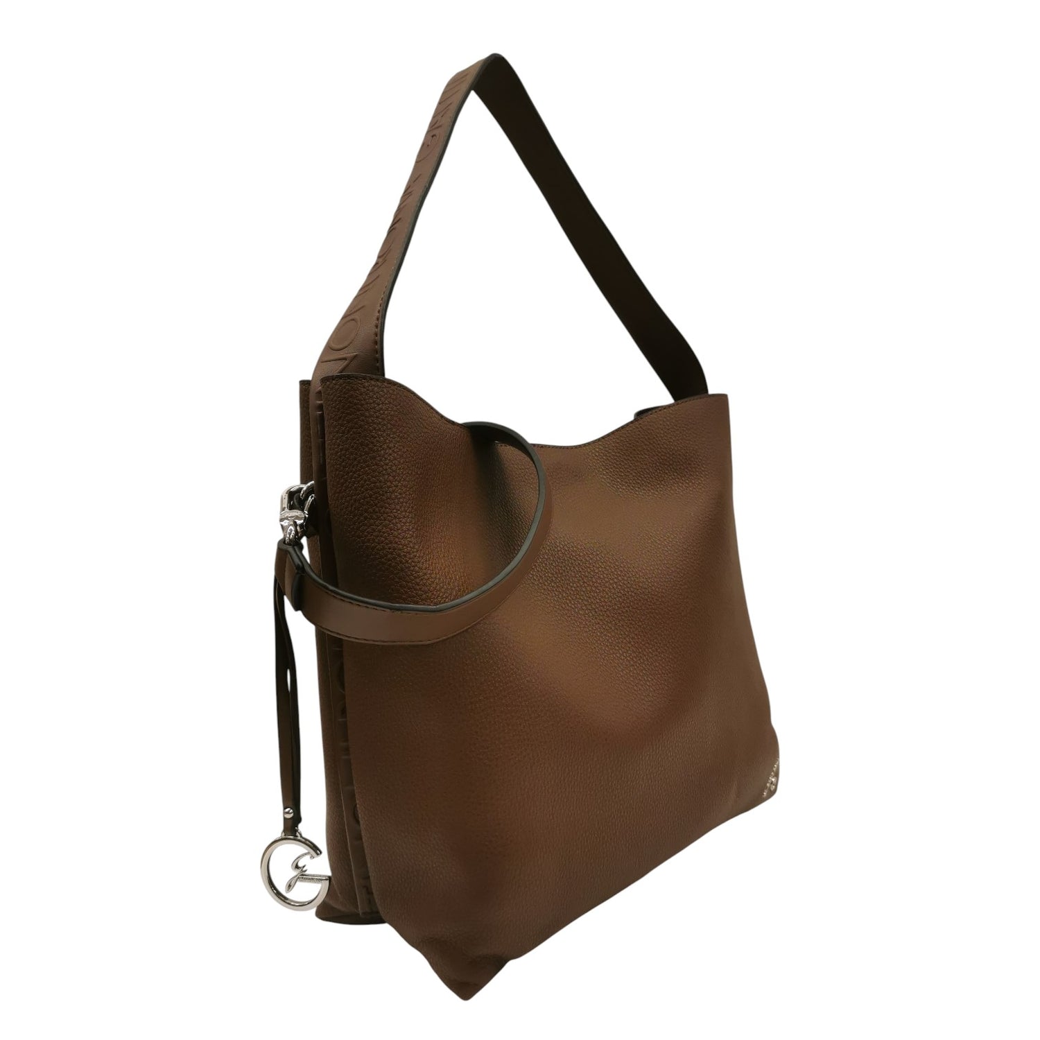 Gattinoni Roma Borsa a Spalla Donna Megan in Ecopelle Marrone con Manico Logato