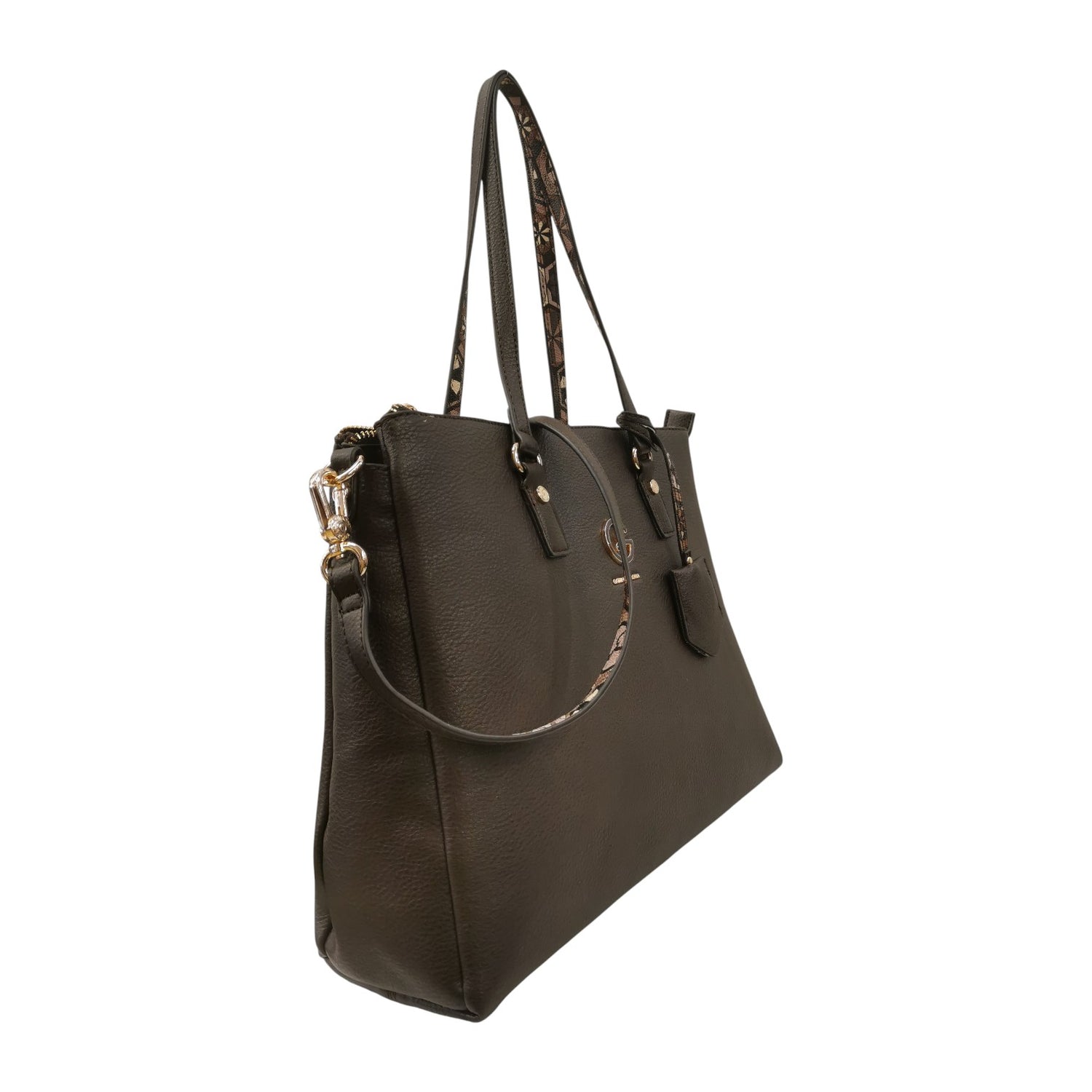 Gattinoni Roma Borsa a Spalla Donna Denise Soft in Ecopelle Cioccolato con Charm e Tracolla