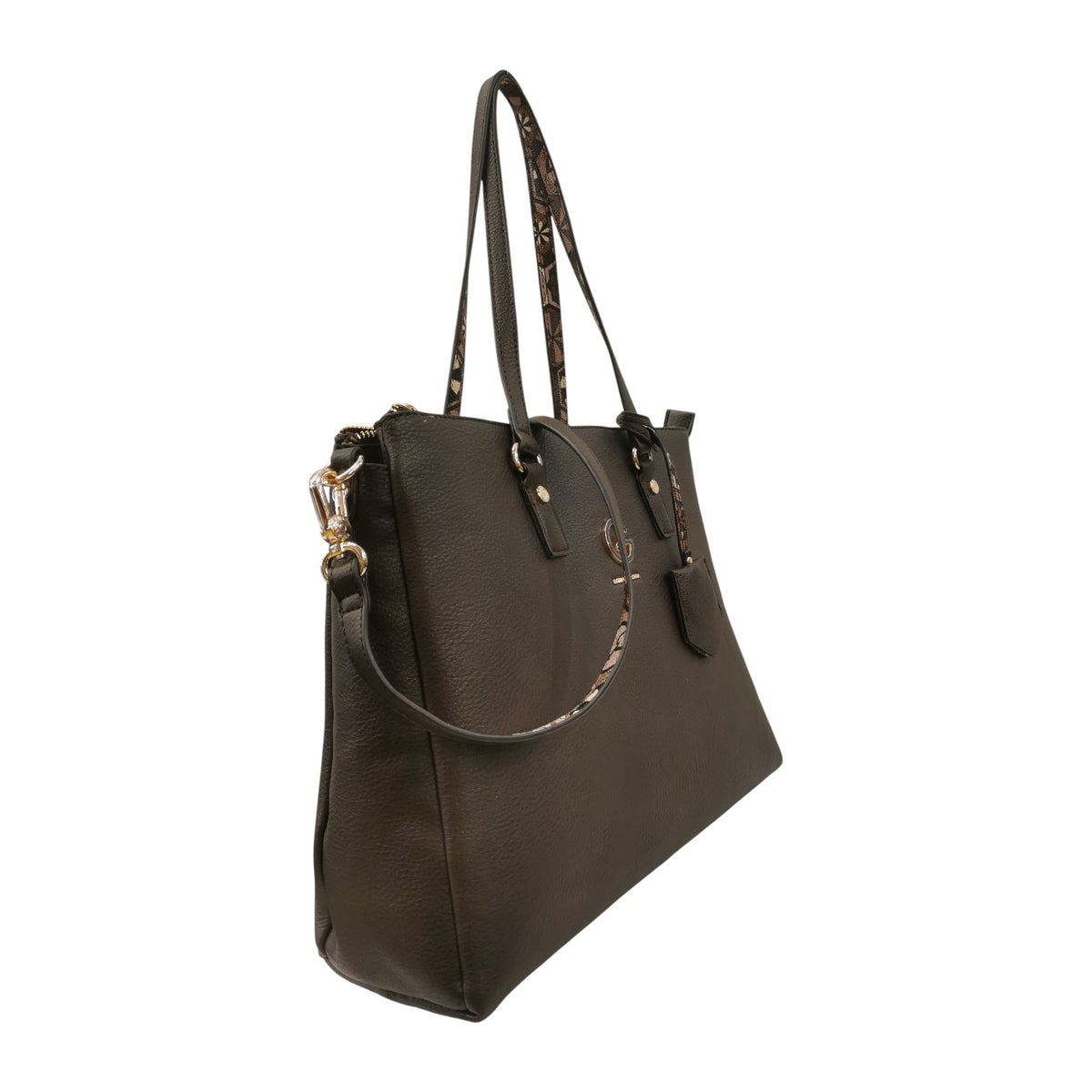 Gattinoni Roma Borsa a Spalla Donna Denise Soft in Ecopelle Cioccolato con Charm e Tracolla