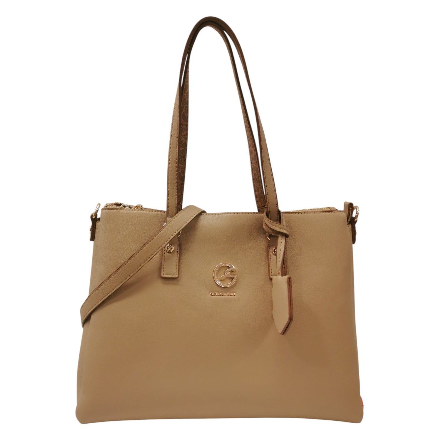 Gattinoni Roma Borsa a Spalla Donna Denise Soft in Ecopelle Naturale con Charm e Tracolla