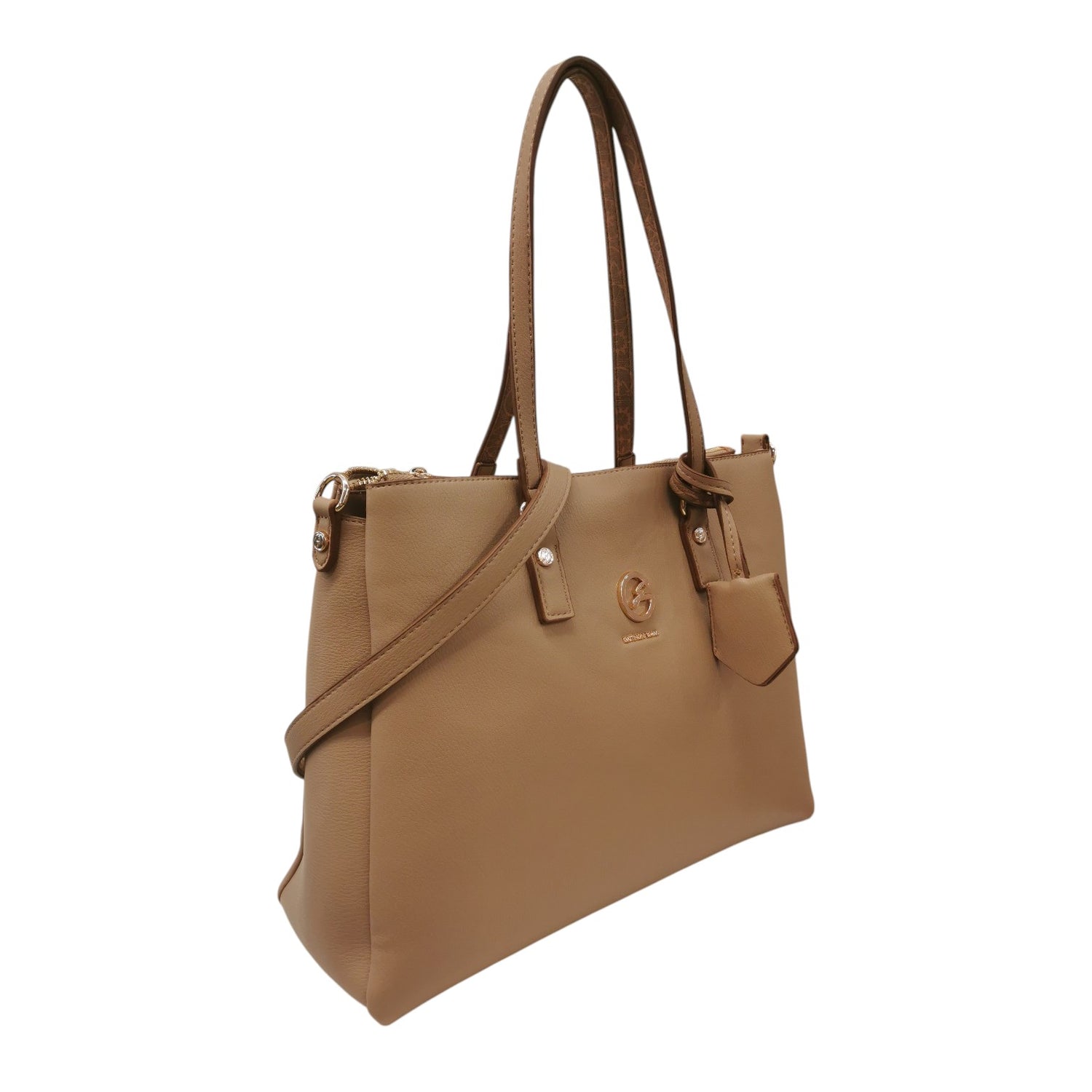 Gattinoni Roma Borsa a Spalla Donna Denise Soft in Ecopelle Naturale con Charm e Tracolla