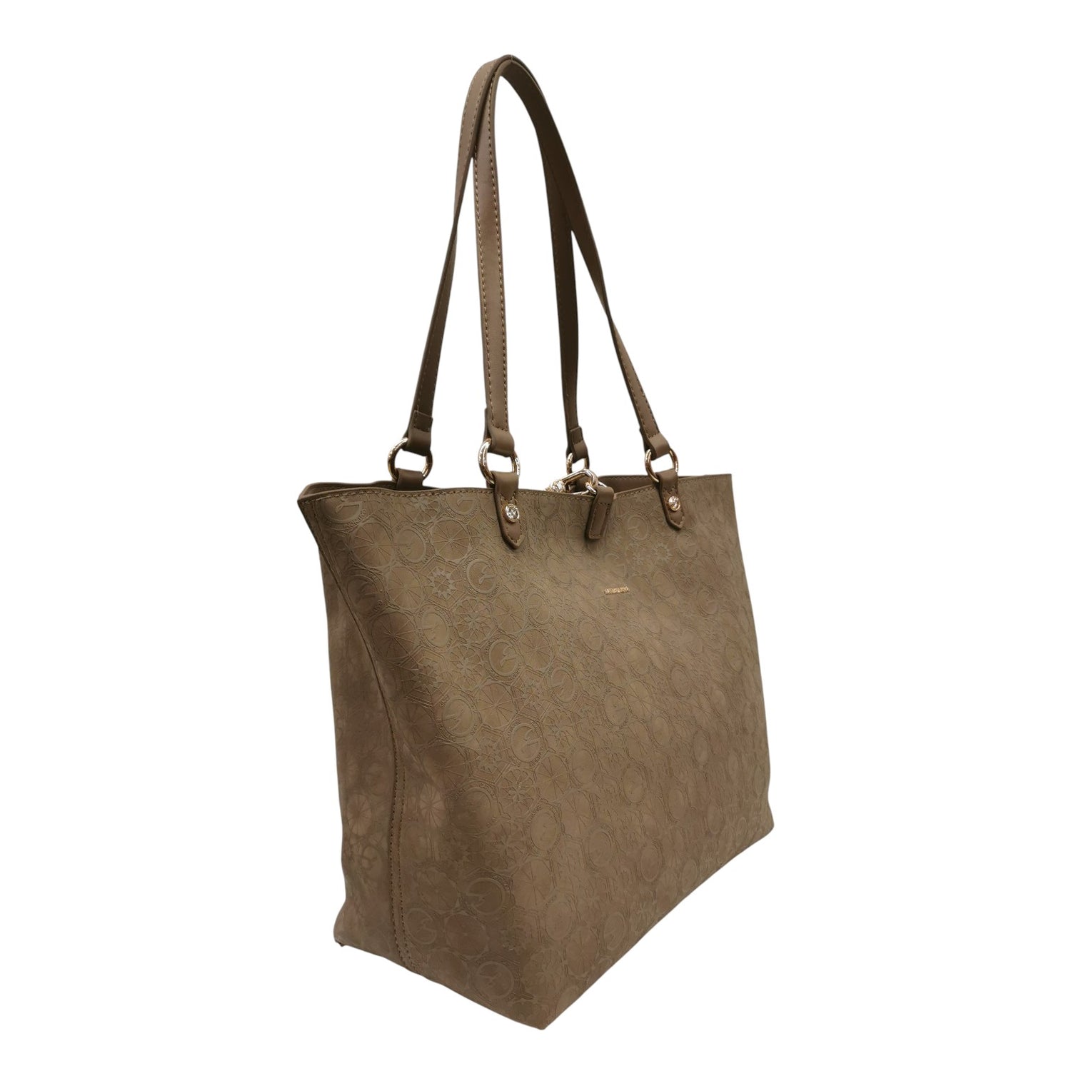 Gattinoni Roma Borsa a Spalla Donna Teodosia Reversibile Casual in Ecopelle Tortora con Pochette