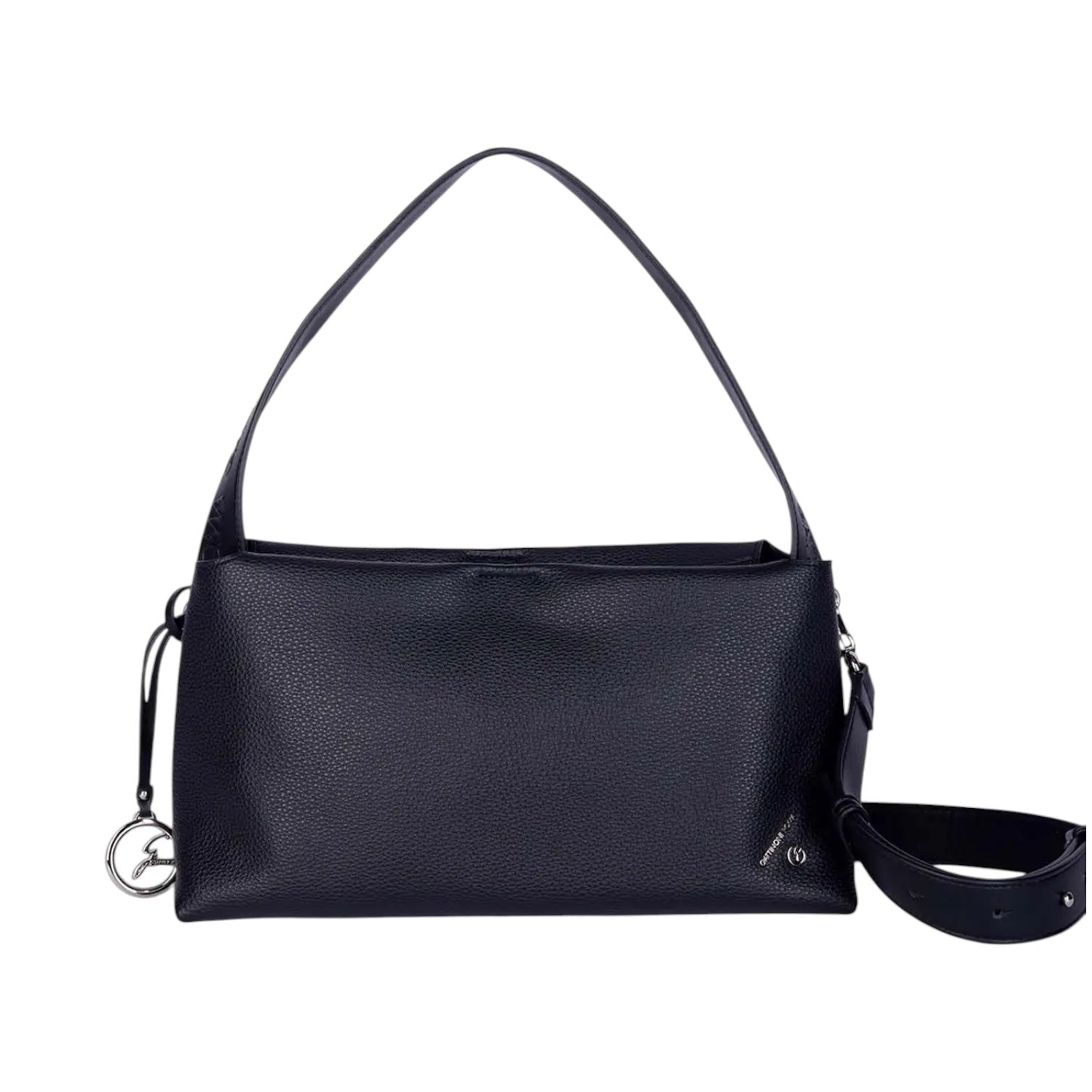Gattinoni Roma Borsa a Spalla Donna Megan in Ecopelle Nera con Tracolla