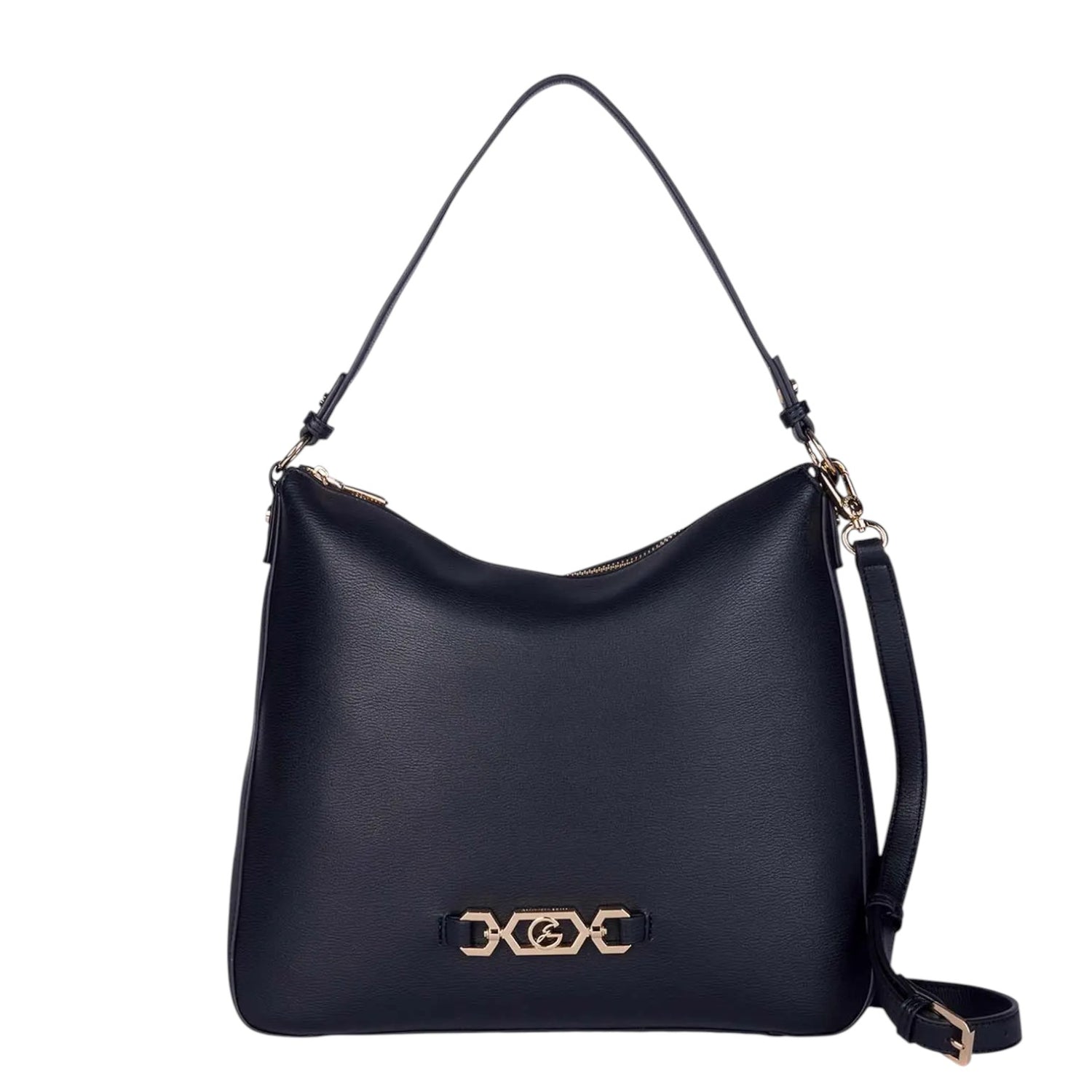 Gattinoni Roma Borsa a Spalla Donna Leslie in Ecopelle Nera con Tracolla