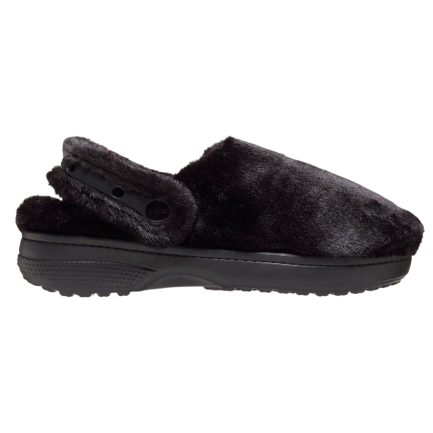 Crocs Classic Unforgettable Clog Sabot Donna in Pelliccia Sintetica Nera