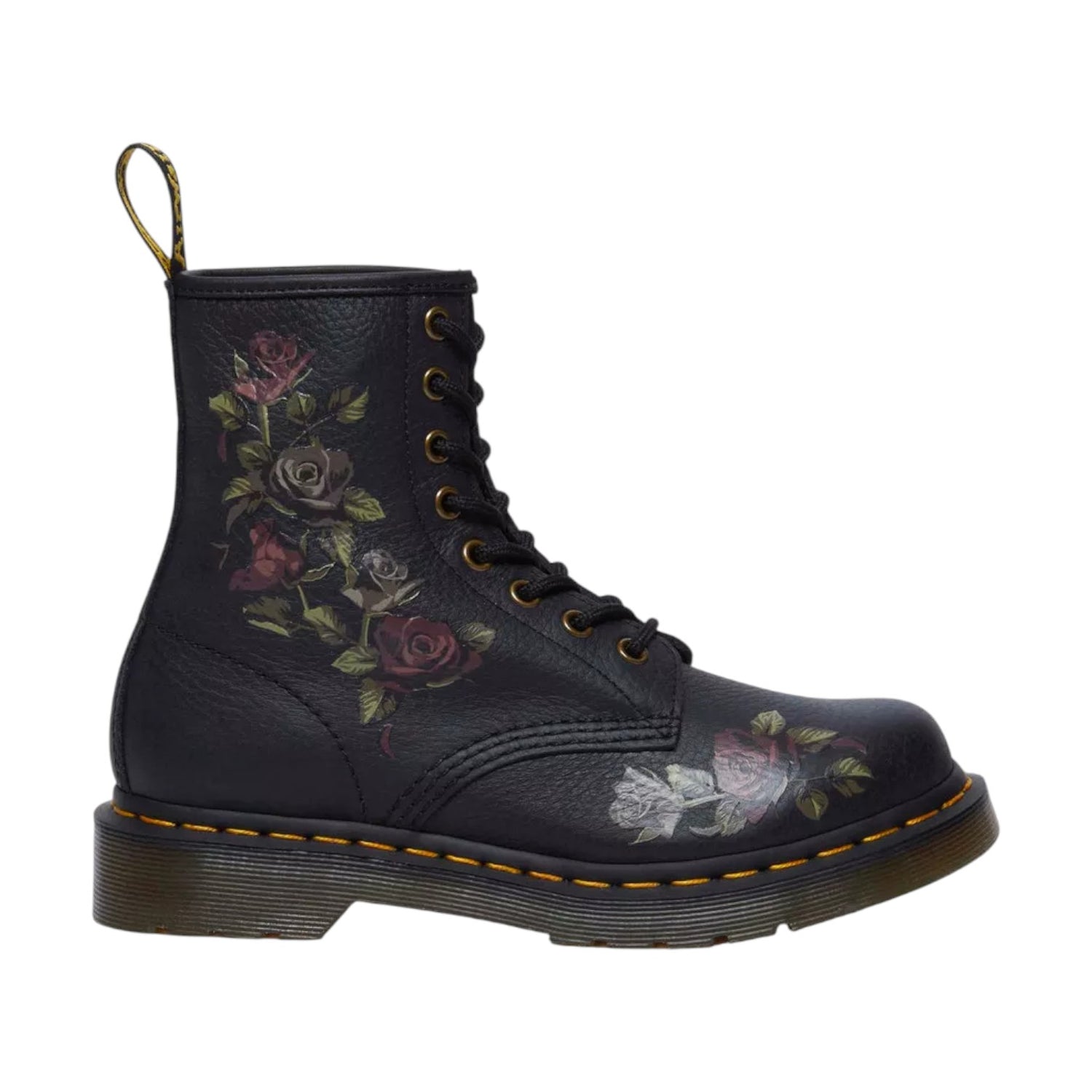 Dr. Martens 1460 Decayed Roses Anfibio Donna in Pelle Nera Numero - 40