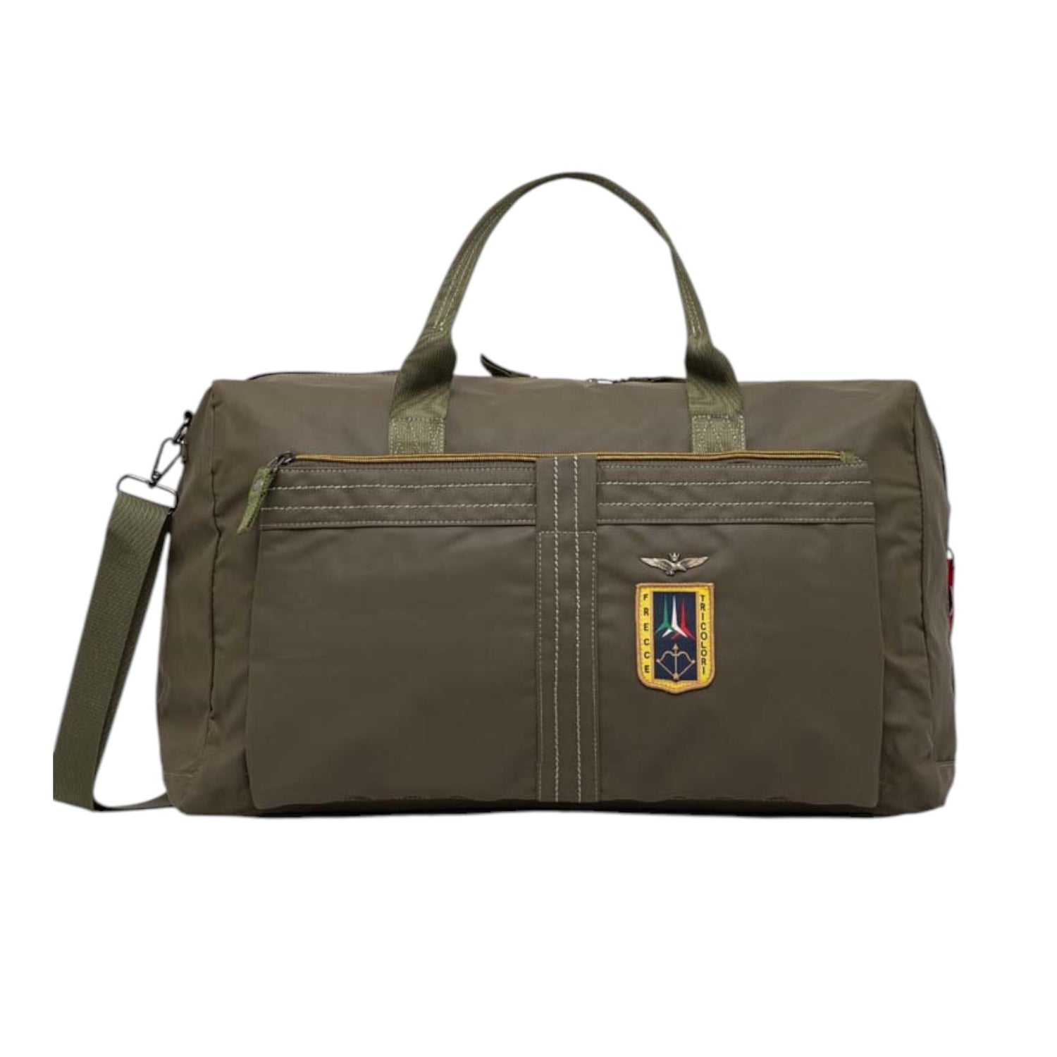 Aeronautica Militare Borsone Grande Linea Freccia Misura Cabina Verde con Tracolla
