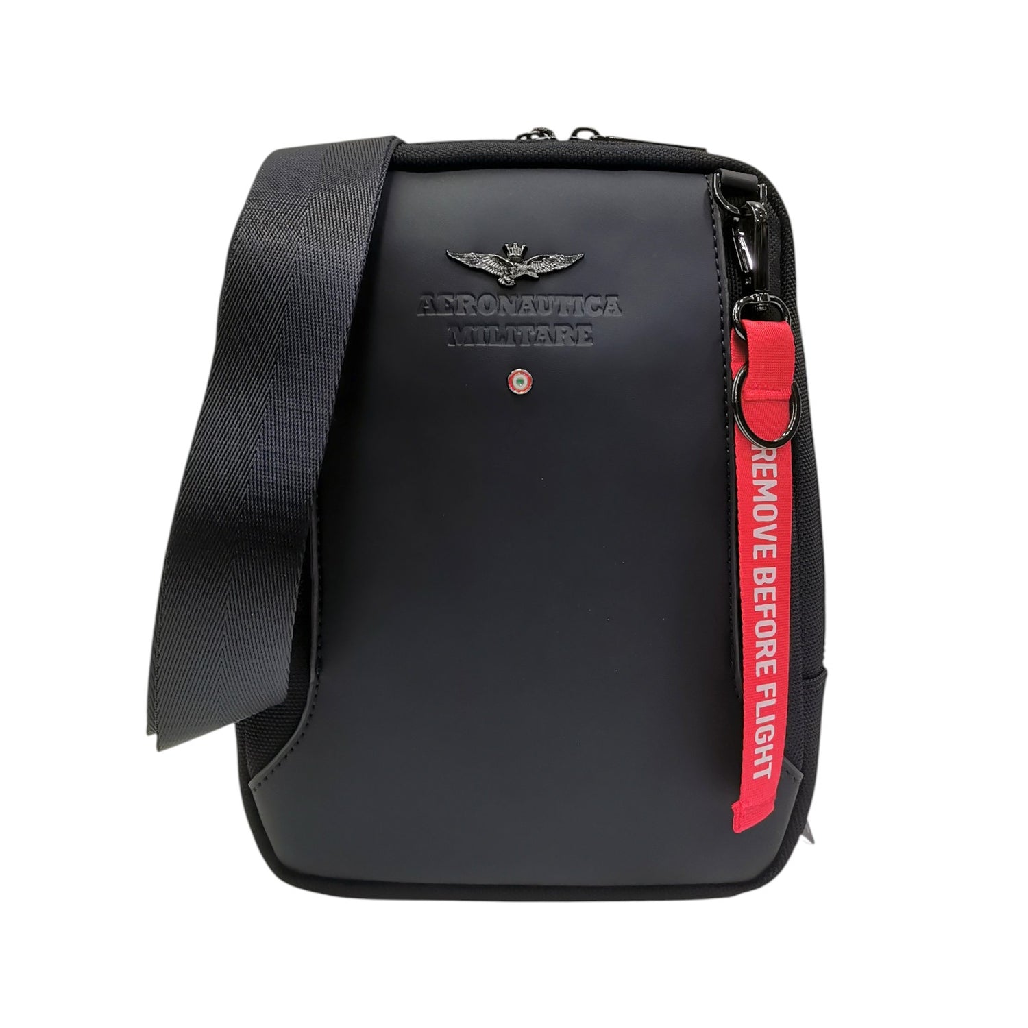 Aeronautica Militare Borsello Linea Bolt Uomo in Tessuto Blu con Tracolla Regolabile