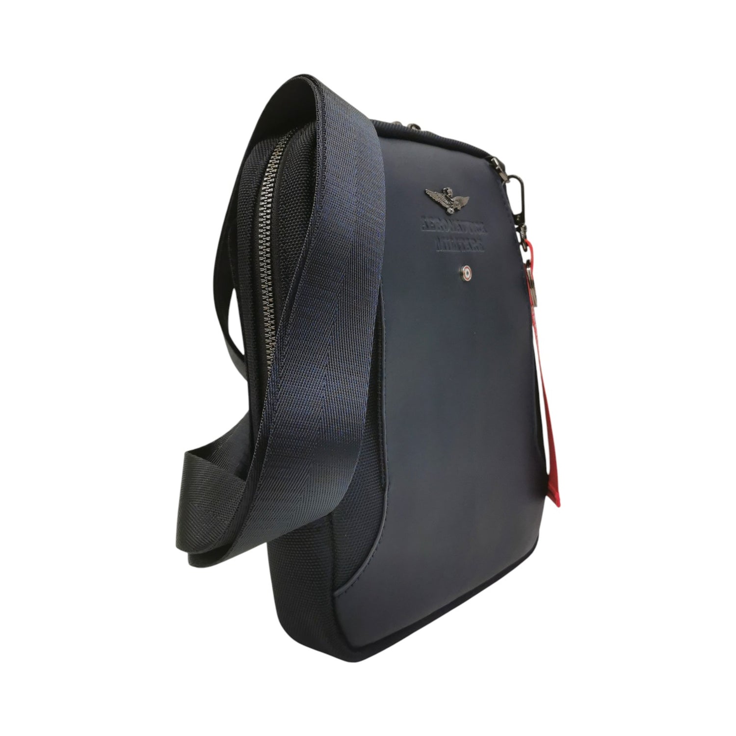 Aeronautica Militare Borsello Linea Bolt Uomo in Tessuto Blu con Tracolla Regolabile