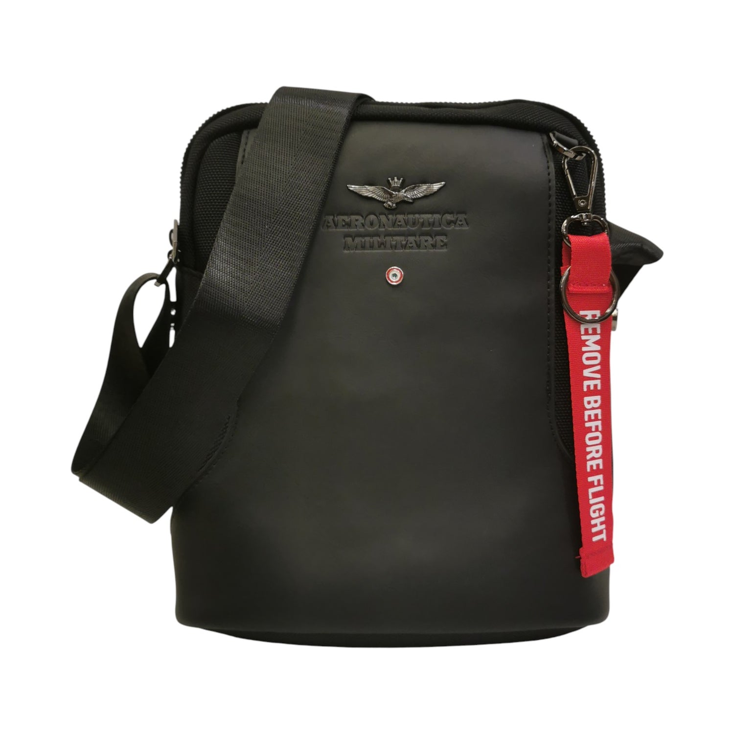 Aeronautica Militare Borsello Linea Bolt Porta Tablet Uomo in Tessuto Nero