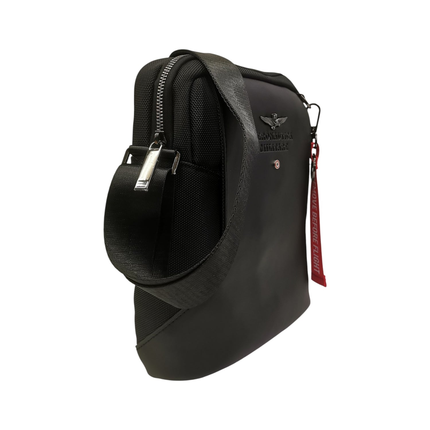 Aeronautica Militare Borsello Linea Bolt Porta Tablet Uomo in Tessuto Nero