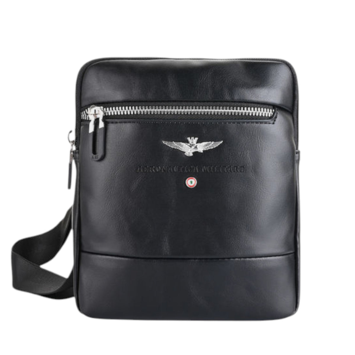 Aeronautica Militare Borsello Linea Performance Uomo in Ecopelle Nera